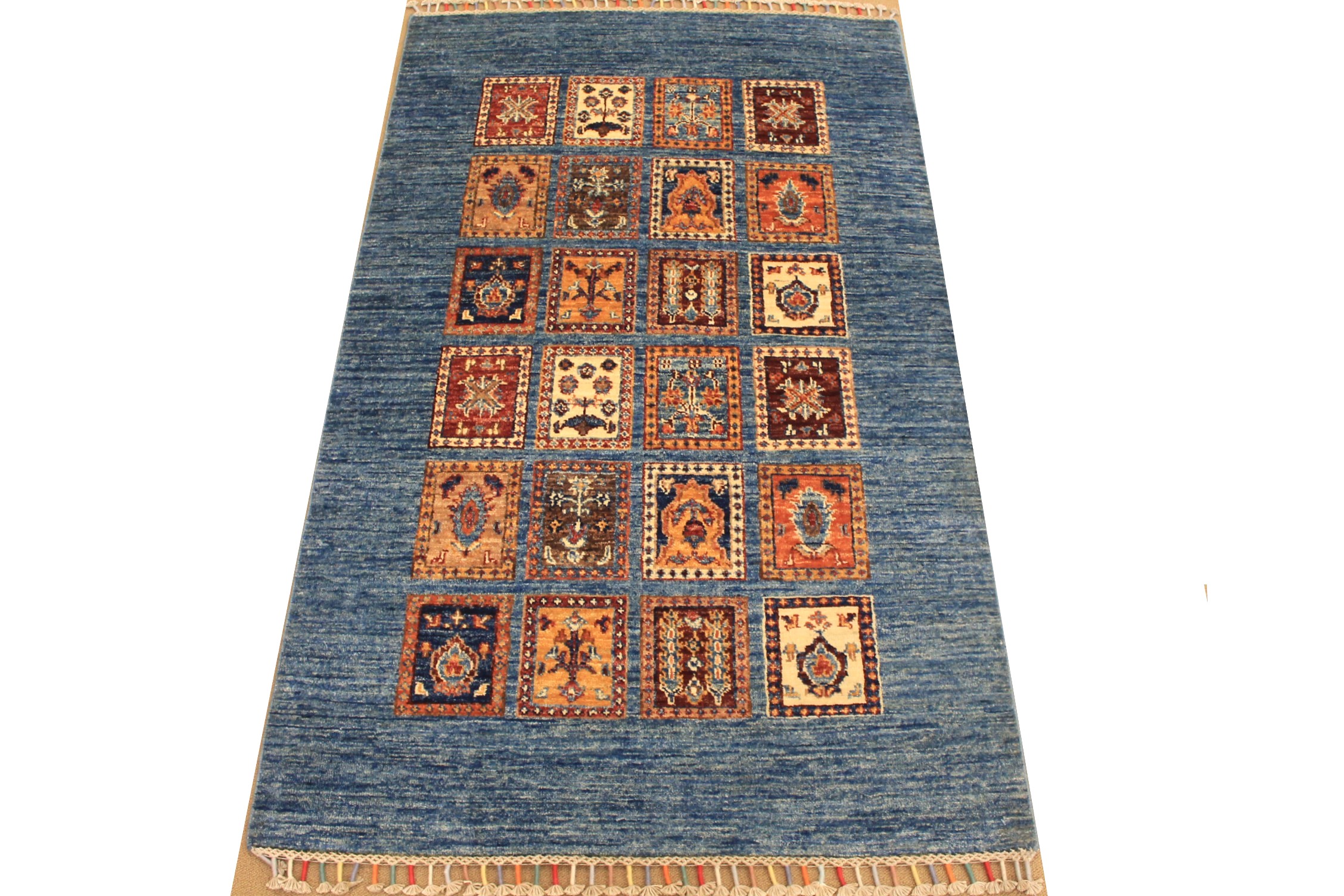 3x5 Tribal Hand Knotted Wool Area Rug - MR025298