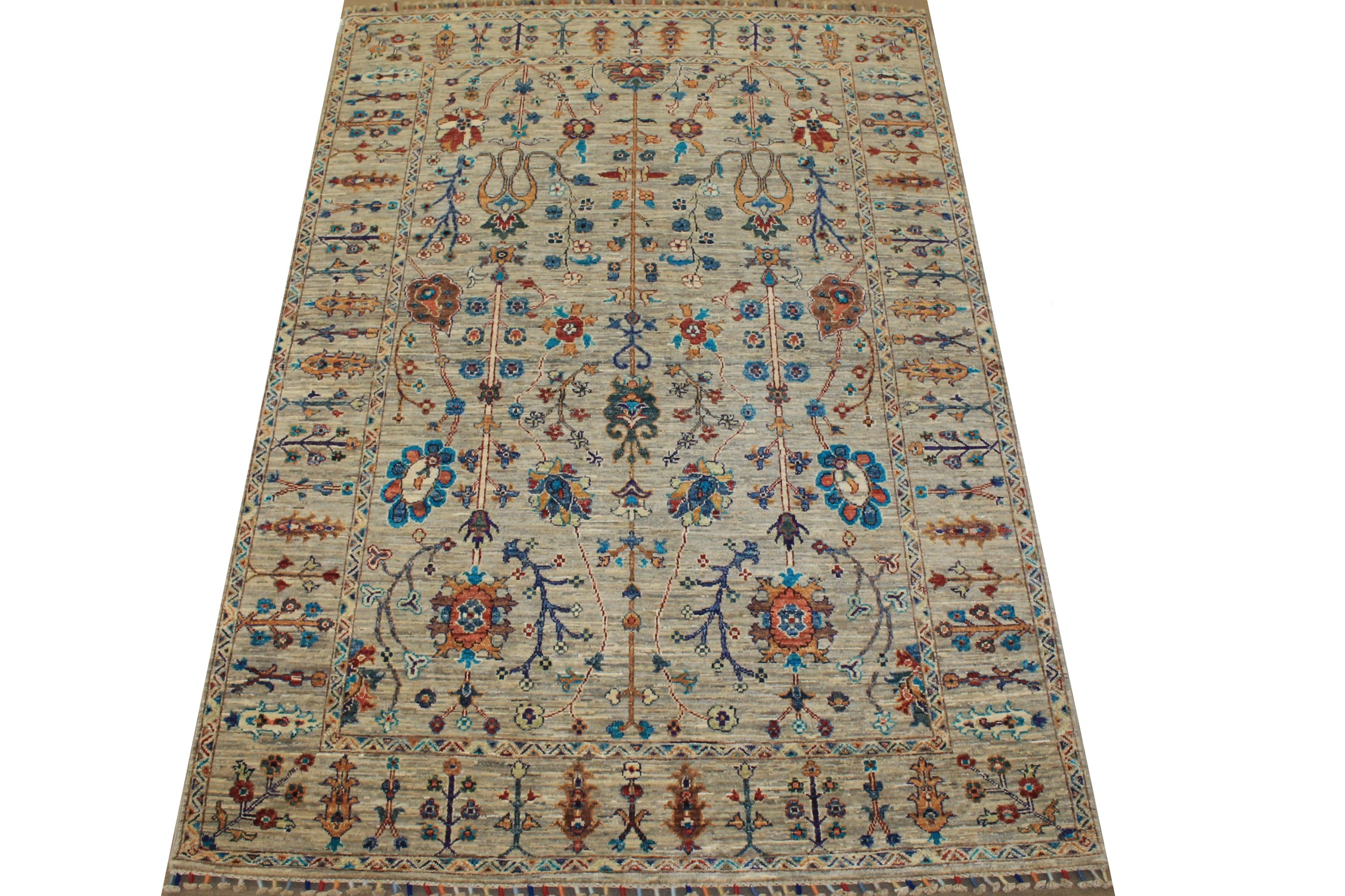 5x7/8 Tribal Hand Knotted Wool Area Rug - MR025310