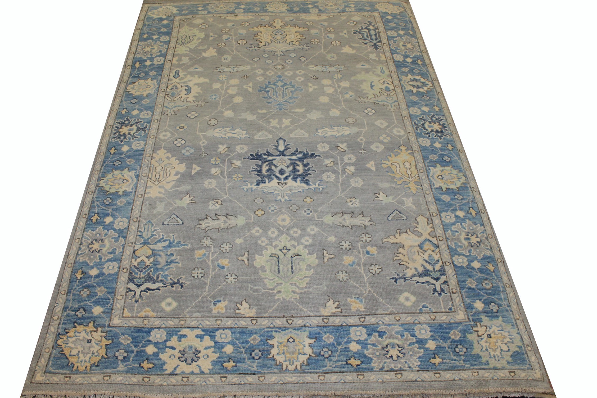 6x9 Oushak Hand Knotted Wool Area Rug - MR025337
