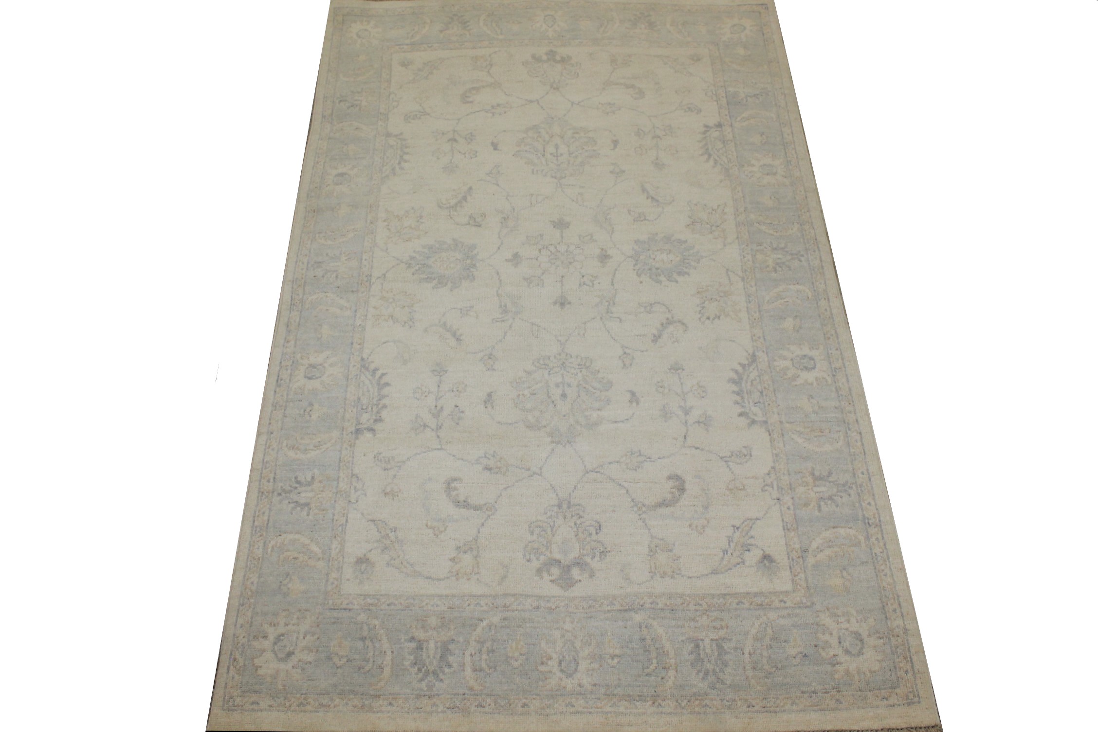 4x6 Oriental Hand Knotted Wool Area Rug - MR025350