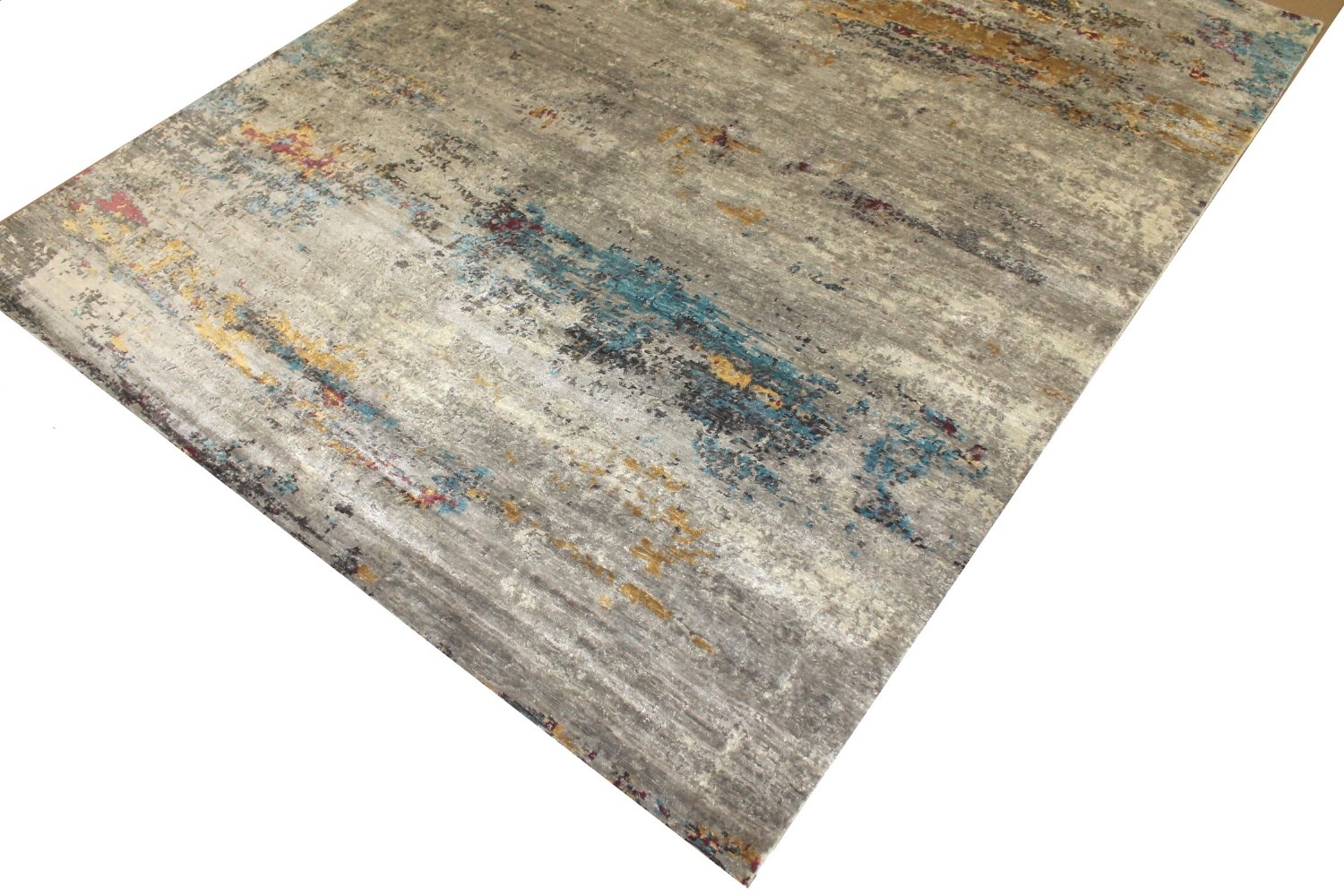 8x10 Modern Hand Knotted Wool & Viscose Area Rug - MR025448