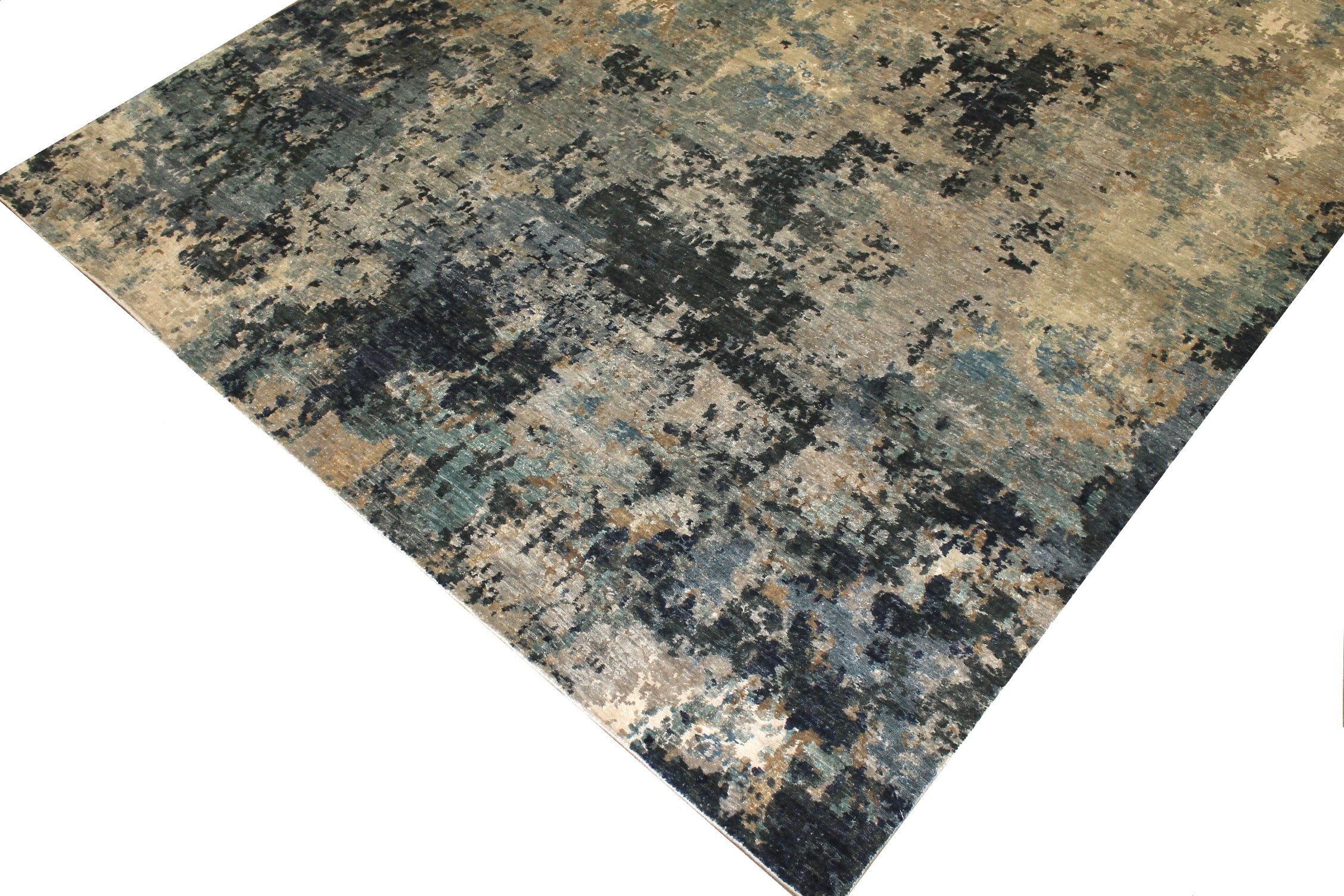 8x10 Modern Hand Knotted Wool & Viscose Area Rug - MR025458