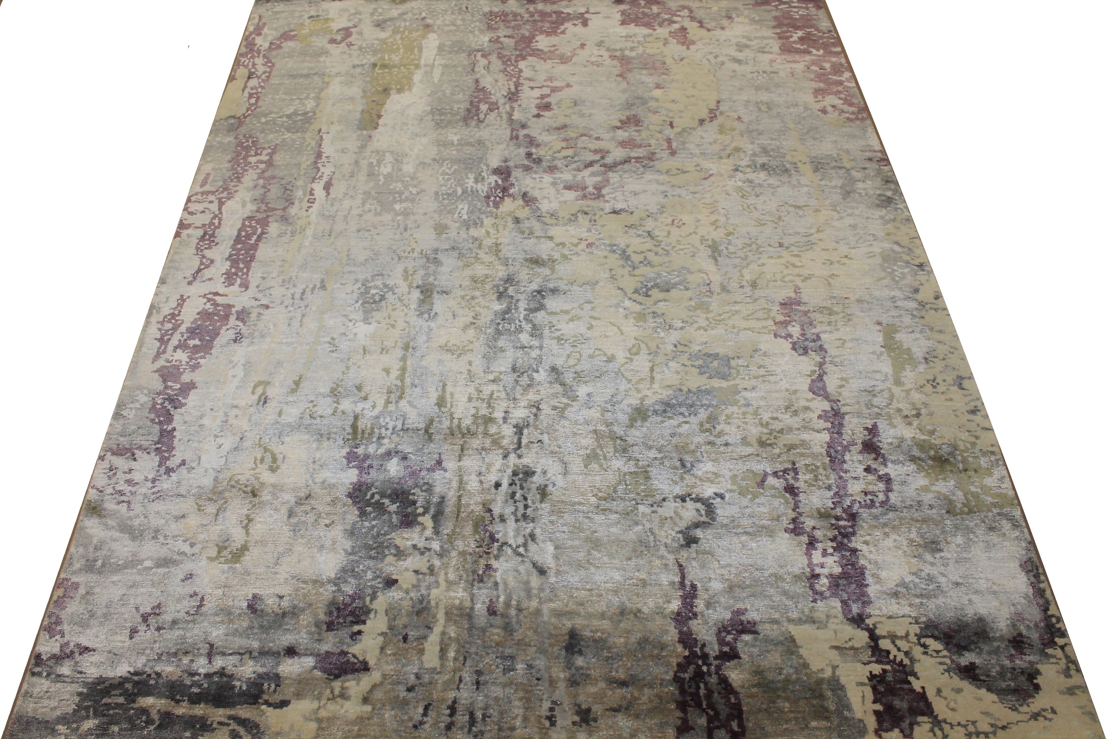 8x10 Modern Hand Knotted Wool & Viscose Area Rug - MR025549