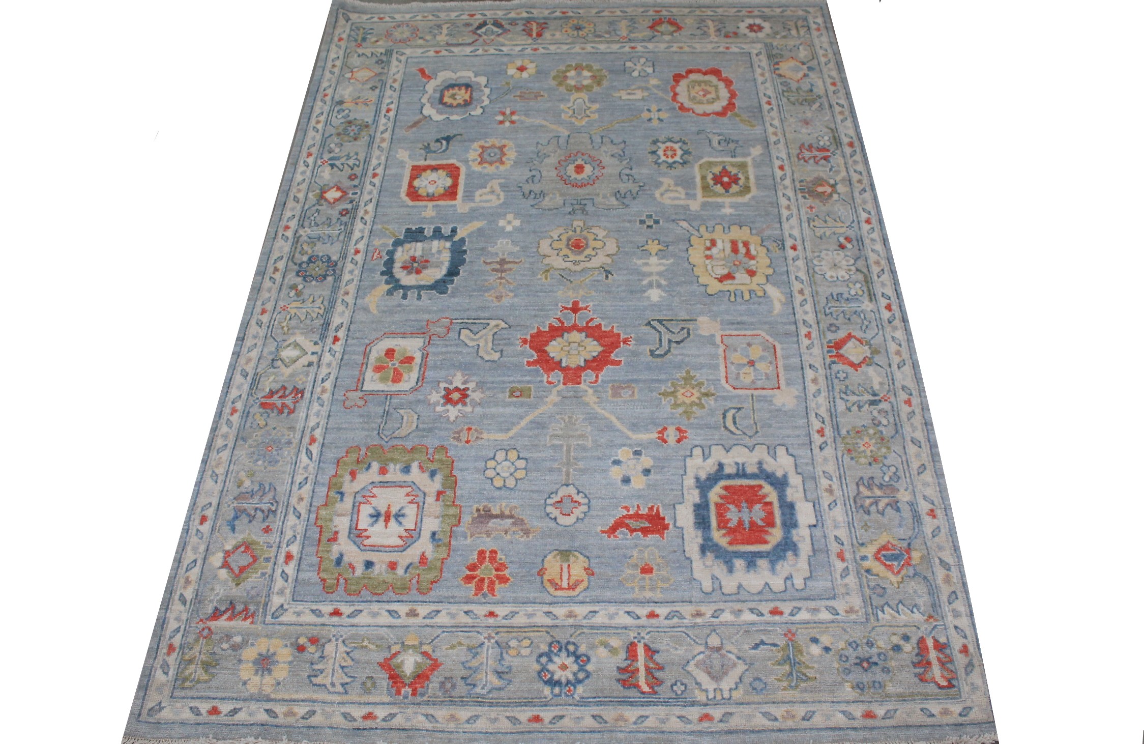 6x9 Oushak Hand Knotted Wool Area Rug - MR025714