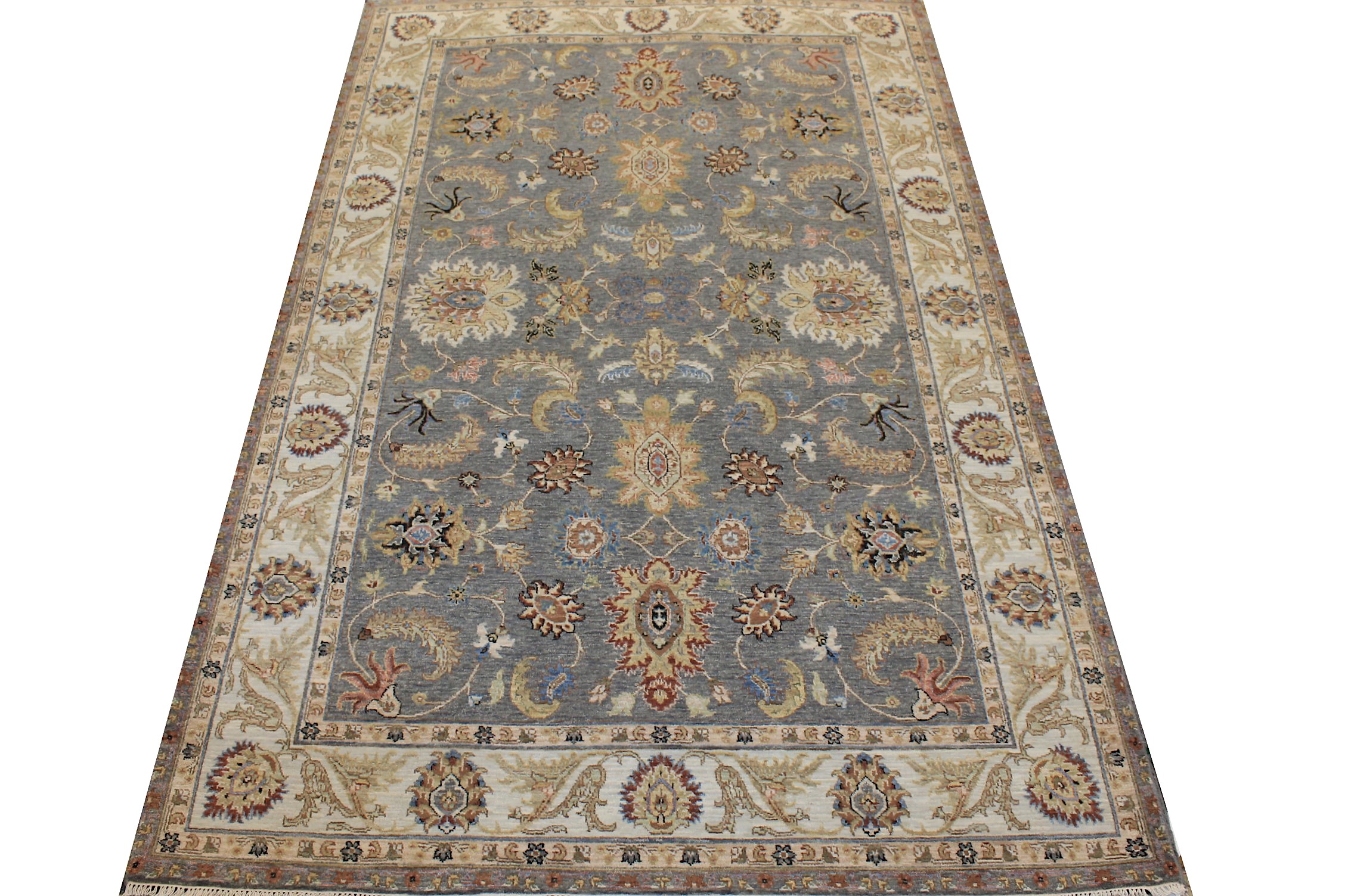 6x9 Traditional Hand Knotted Wool Area Rug - MR025802