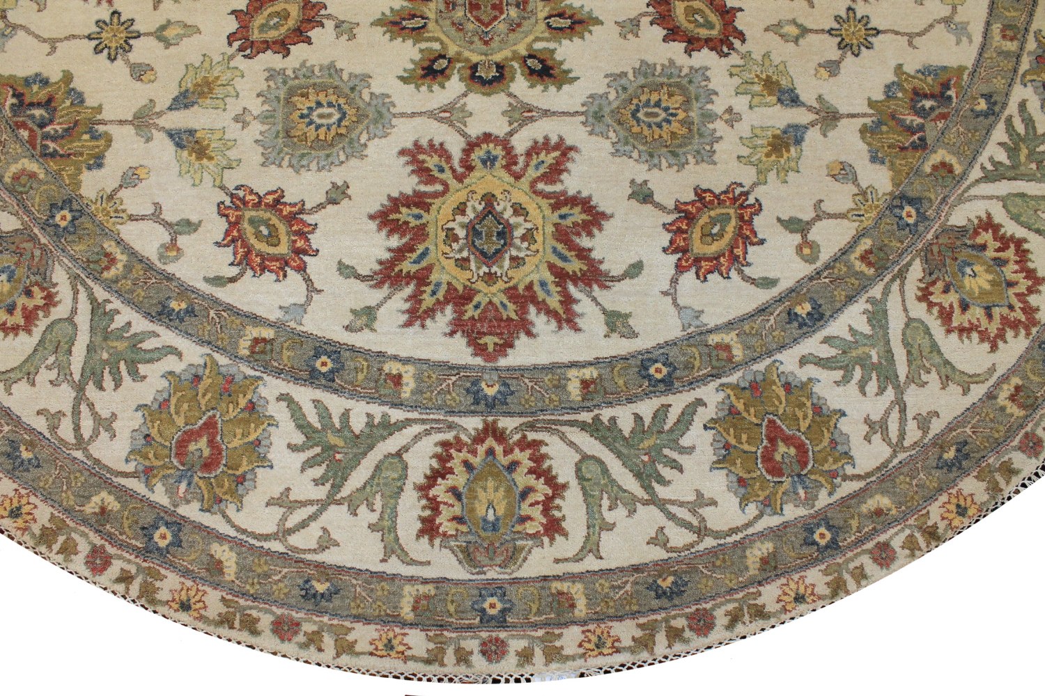 8 ft. Round & Square Traditional Hand Knotted Wool Area Rug - MR025818
