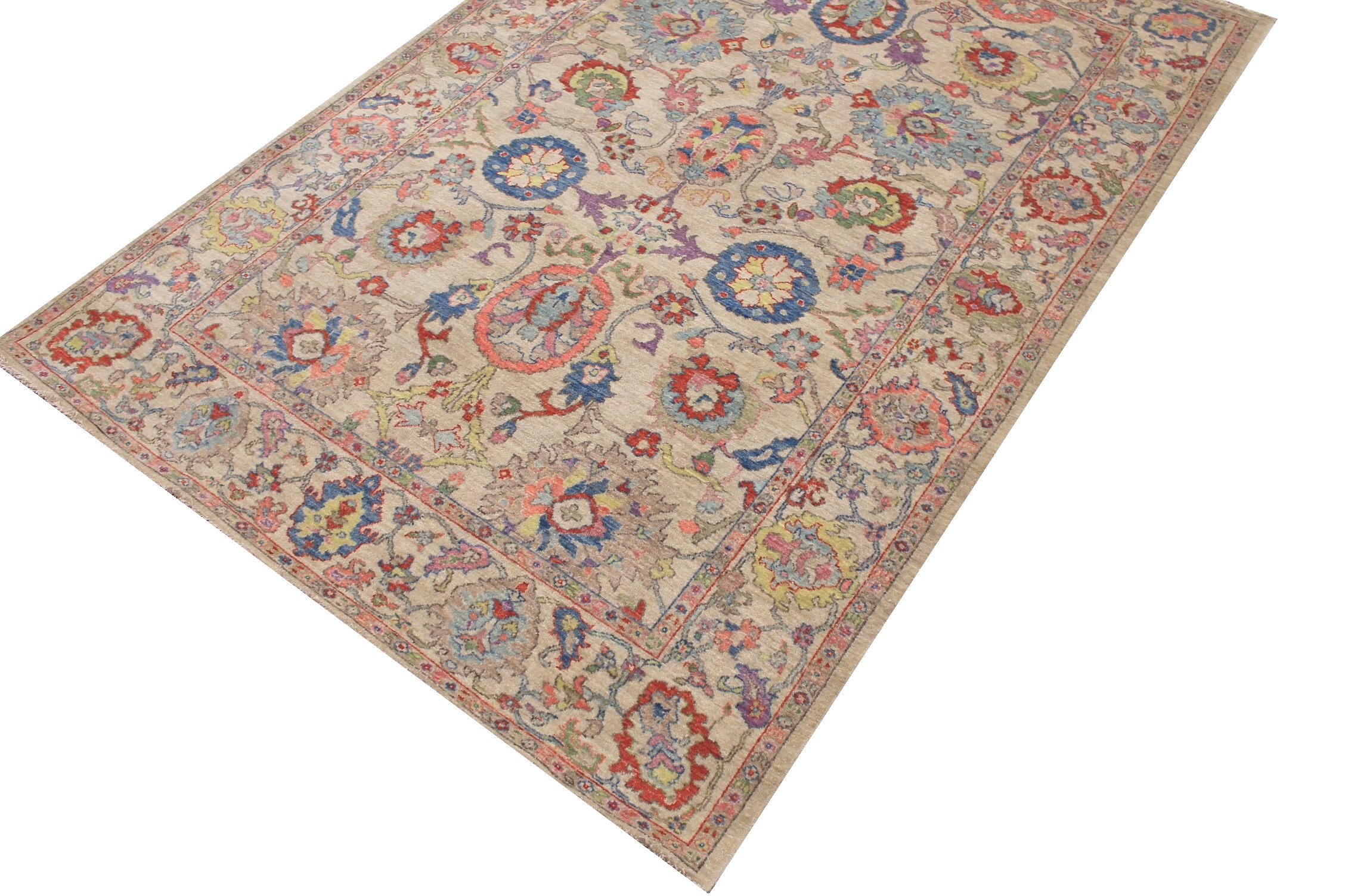 6x9 Oushak Hand Knotted Wool Area Rug - MR025907