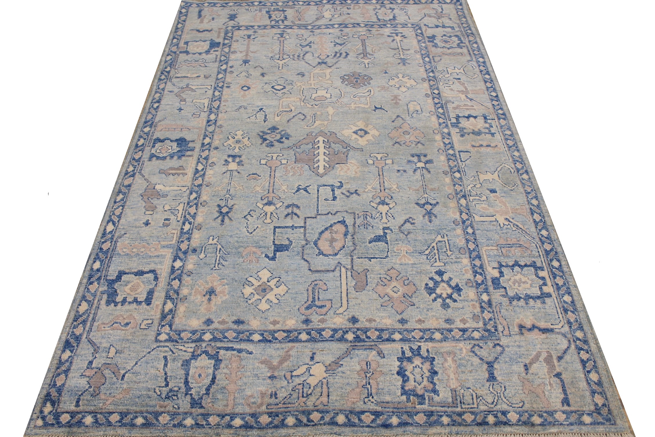 6x9 Oushak Hand Knotted Wool Area Rug - MR025908