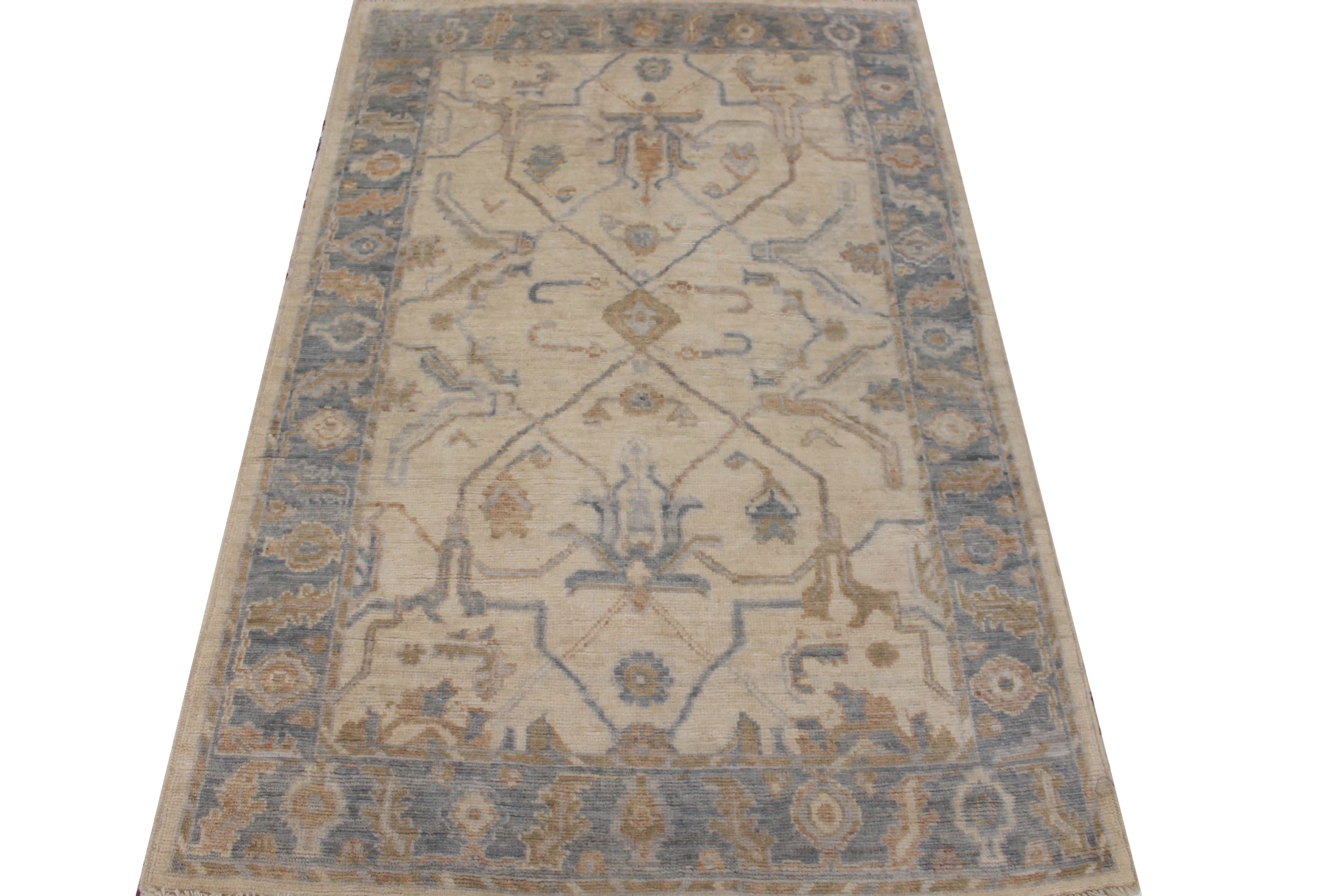 4x6 Oushak Hand Knotted Wool Area Rug - MR025943