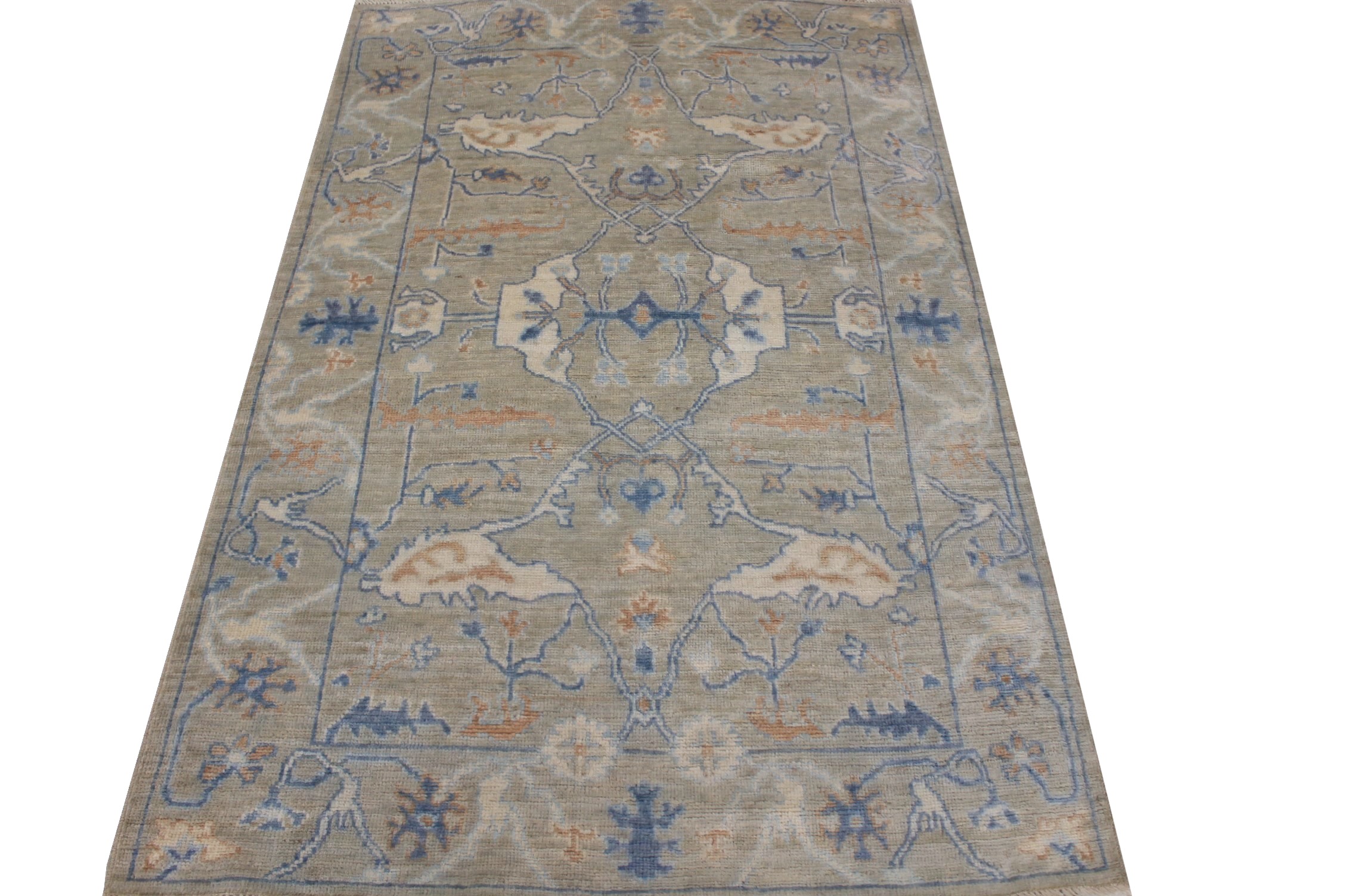 4x6 Oushak Hand Knotted Wool Area Rug - MR025950