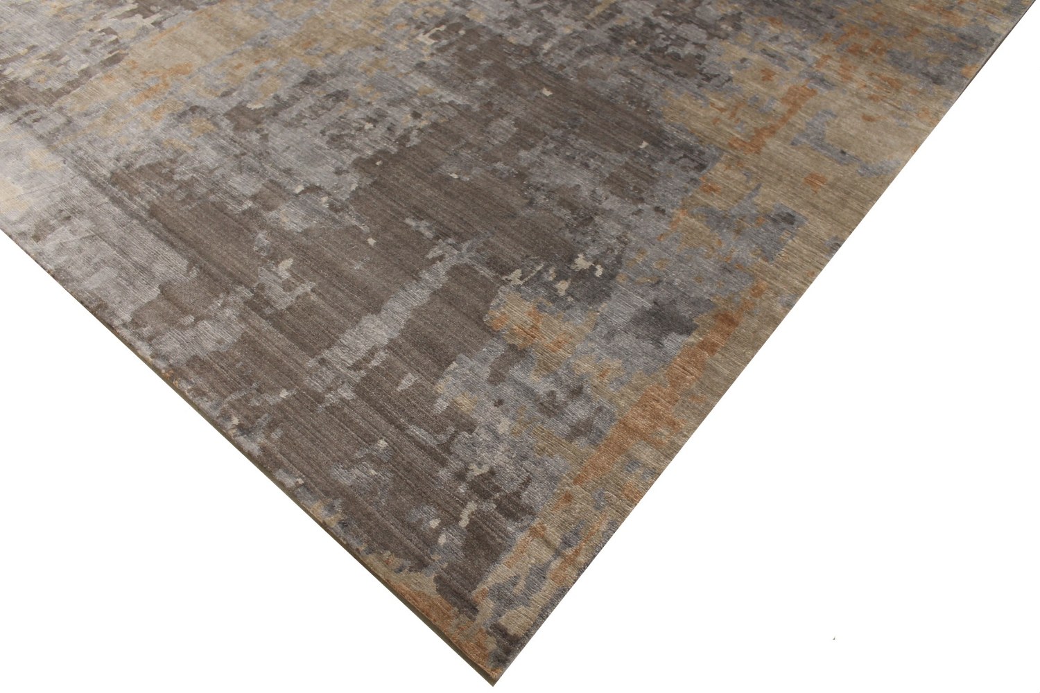 10x14 Modern Hand Knotted Wool & Viscose Area Rug - MR026015