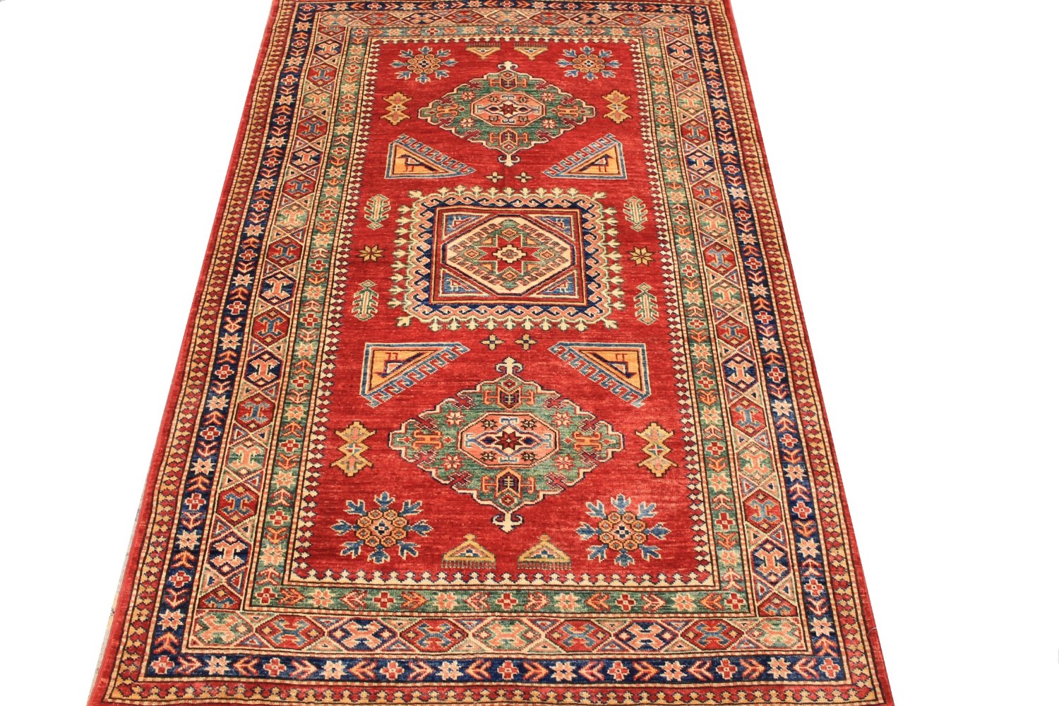 4x6 Kazak Hand Knotted Wool Area Rug - MR026176