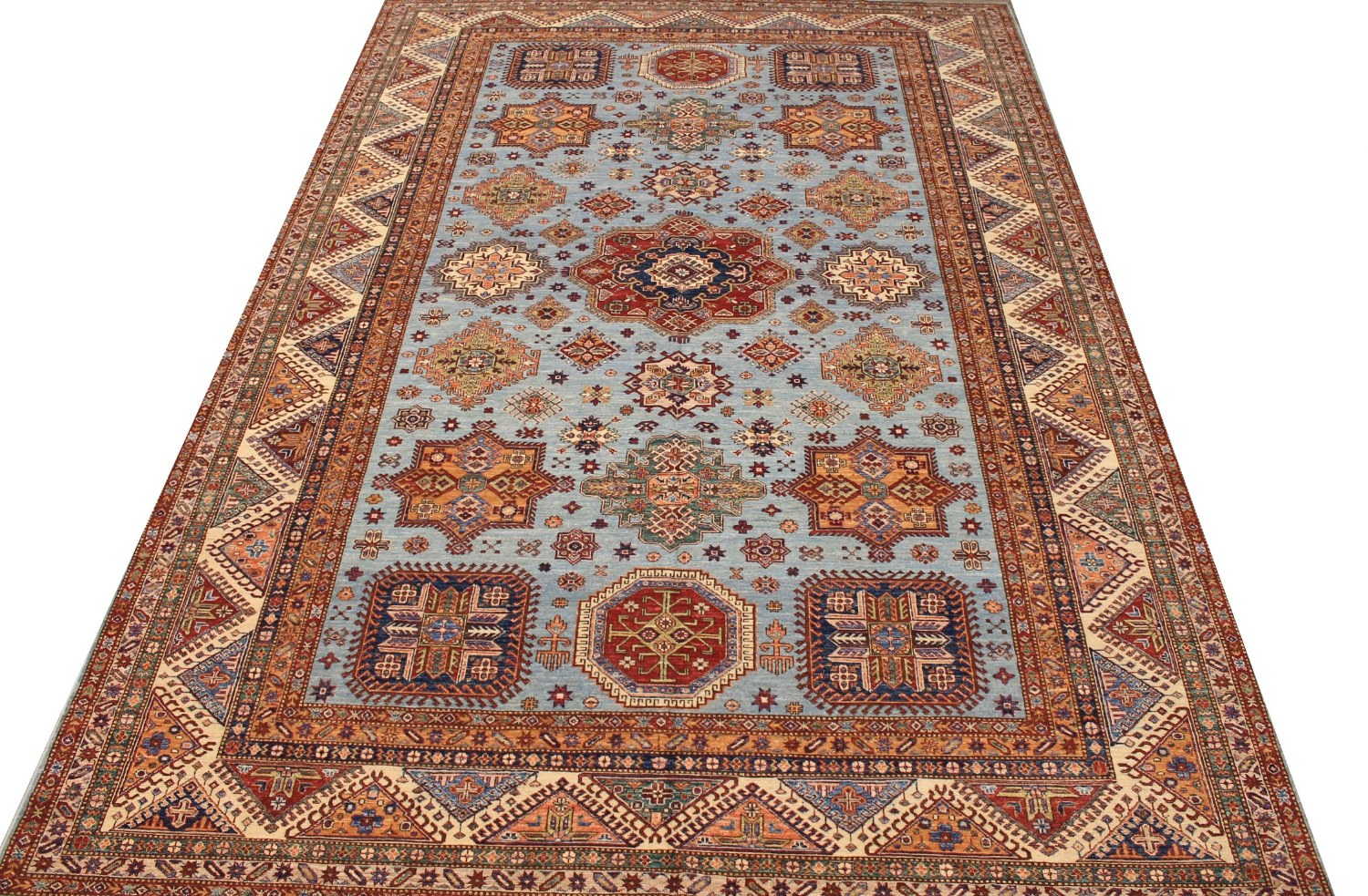 10x14 Kazak Hand Knotted Wool Area Rug - MR026193