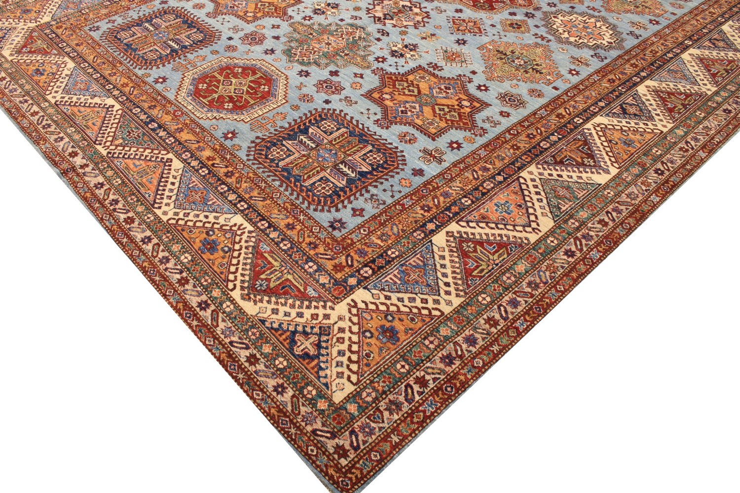 10x14 Kazak Hand Knotted Wool Area Rug - MR026193