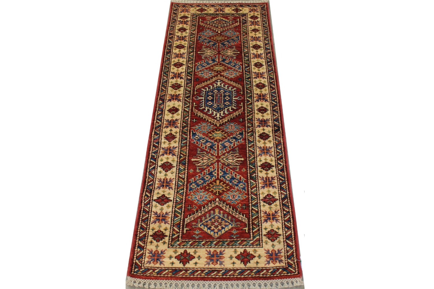 6 ft. Runner Kazak Hand Knotted Wool Area Rug - MR026353