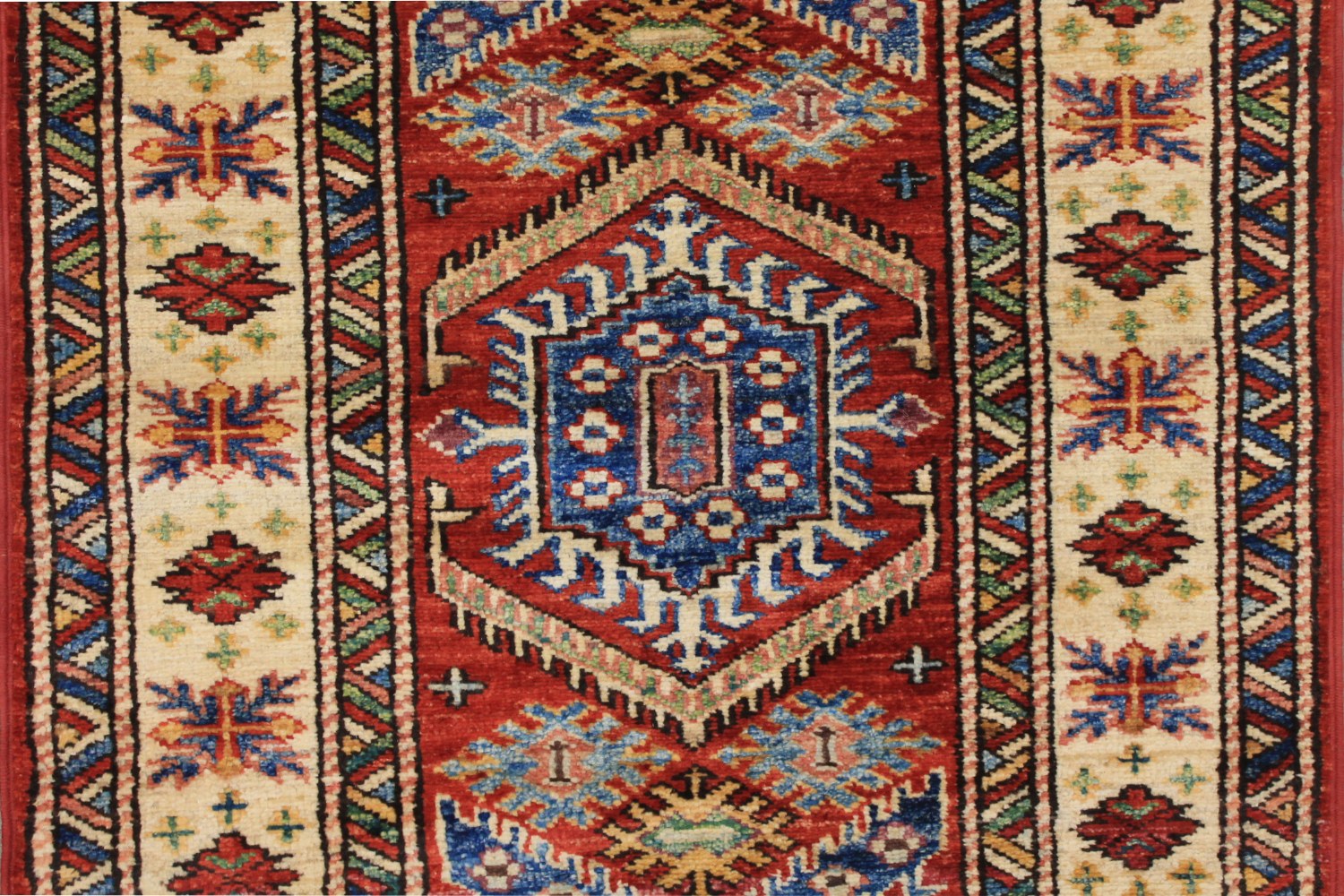 6 ft. Runner Kazak Hand Knotted Wool Area Rug - MR026353