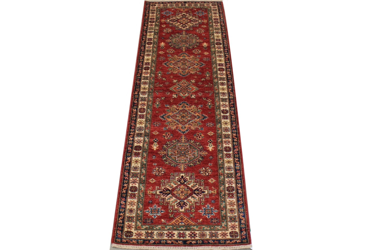 8 ft. Runner Kazak Hand Knotted Wool Area Rug - MR026358