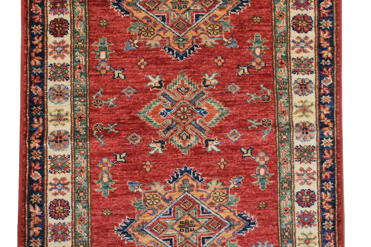 8 ft. Runner Kazak Hand Knotted Wool Area Rug - MR026358