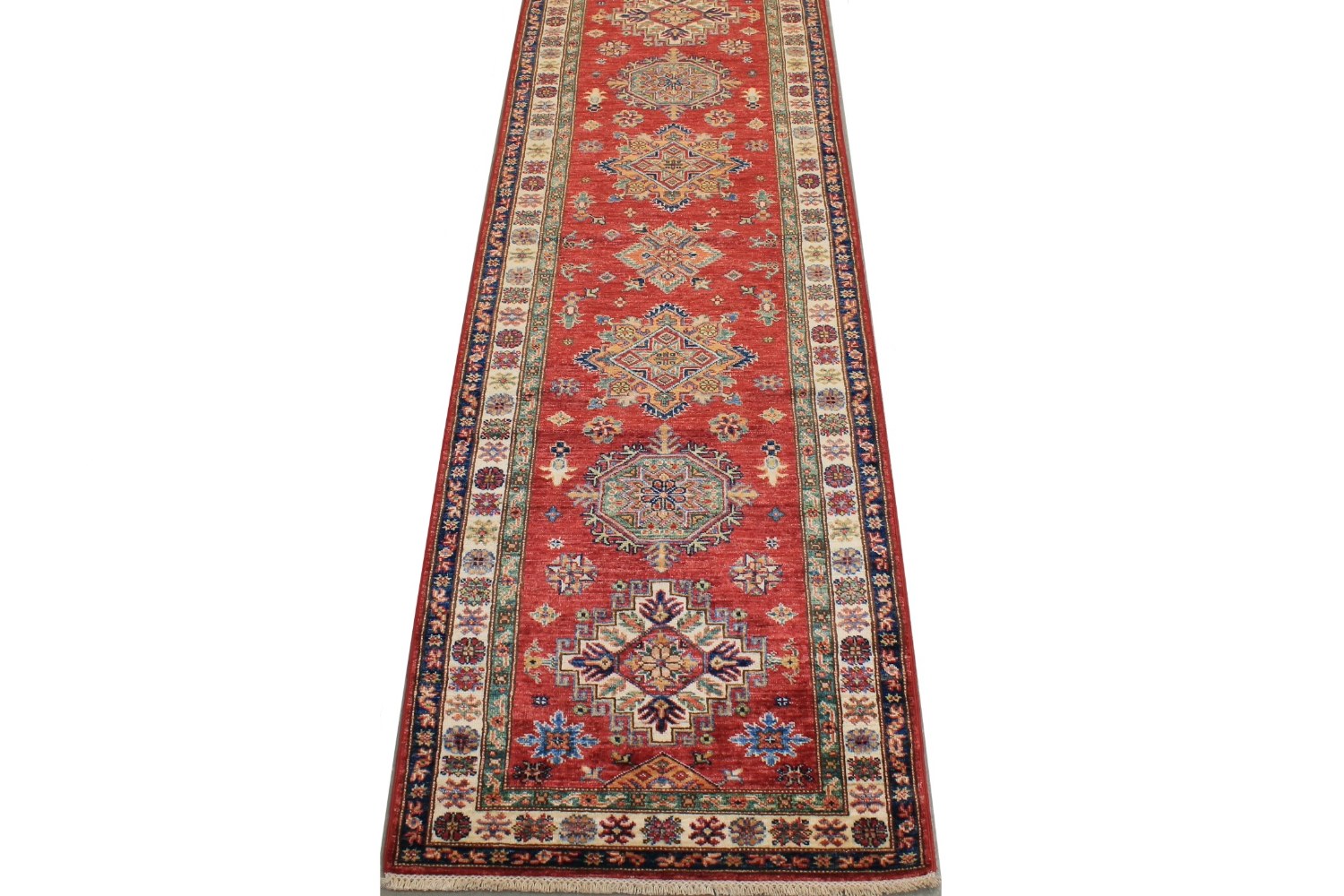 8 ft. Runner Kazak Hand Knotted Wool Area Rug - MR026358