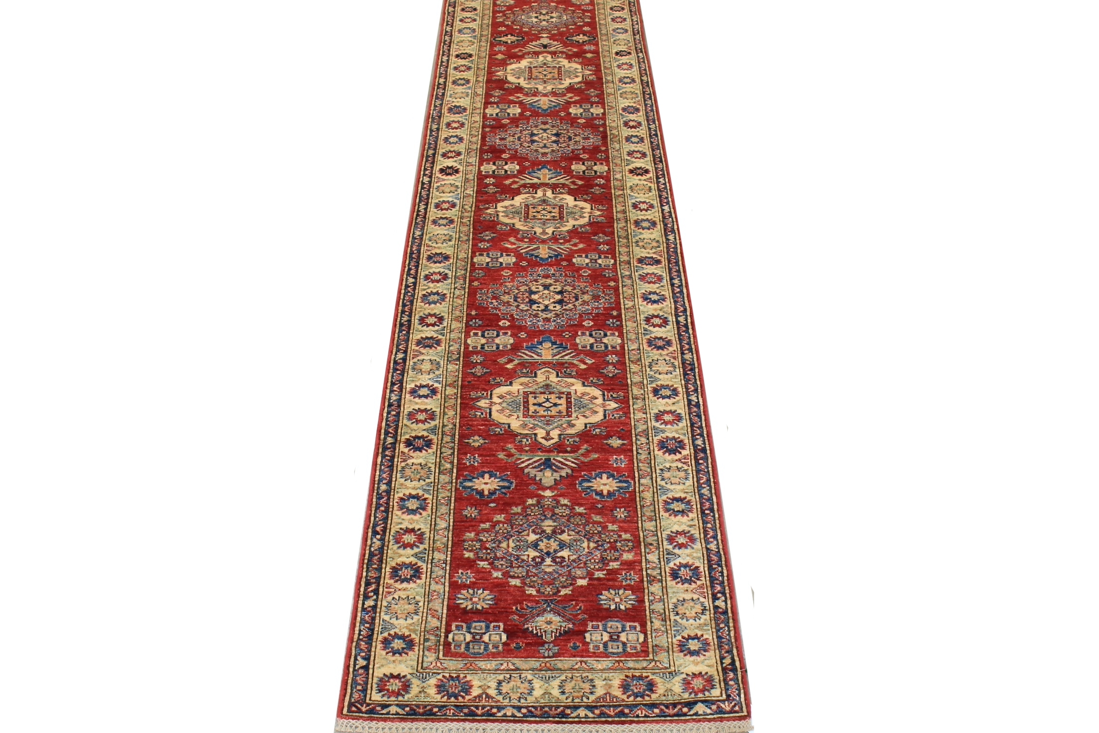 12 ft. Runner Kazak Hand Knotted Wool Area Rug - MR026359