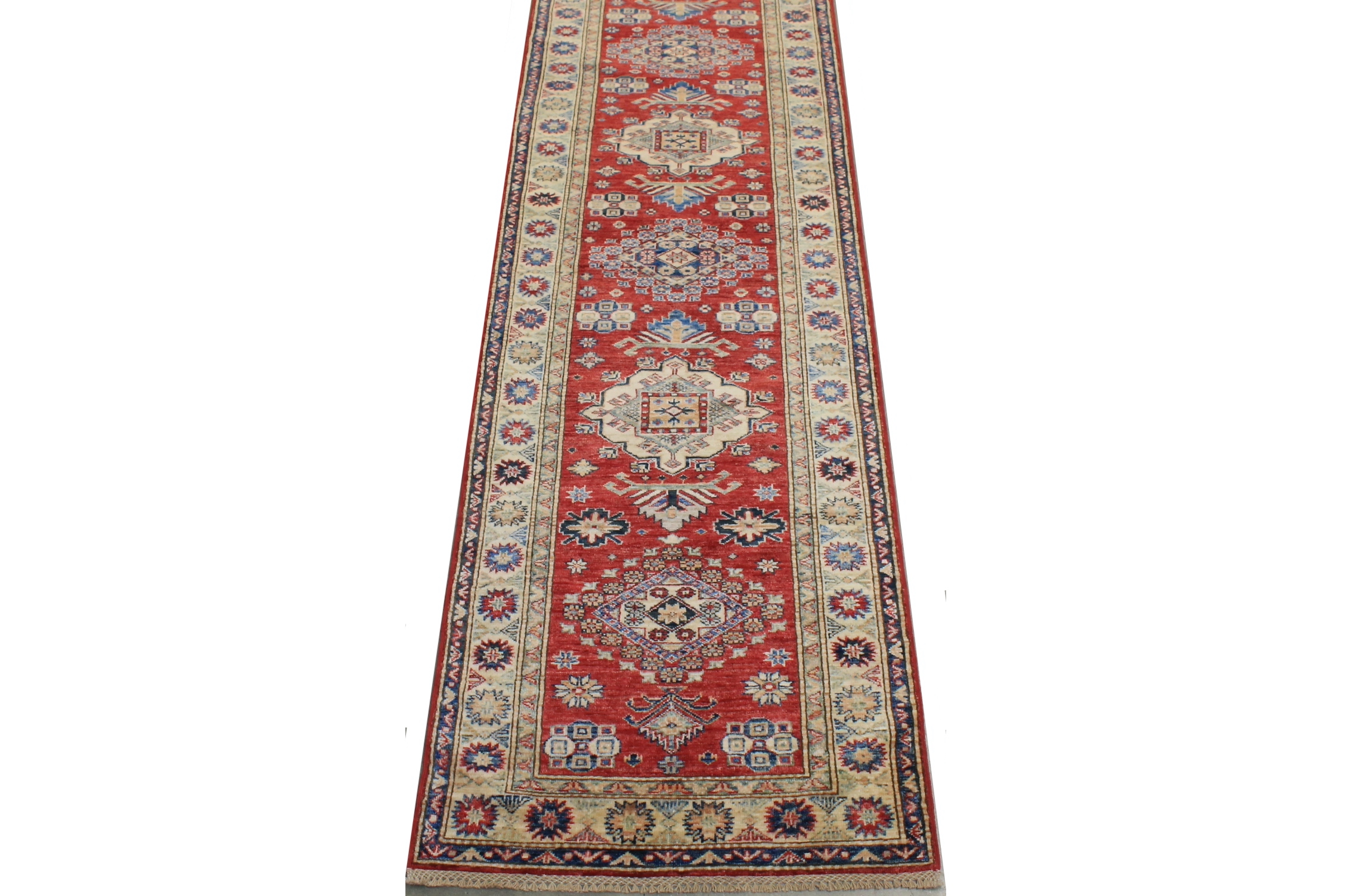 12 ft. Runner Kazak Hand Knotted Wool Area Rug - MR026359