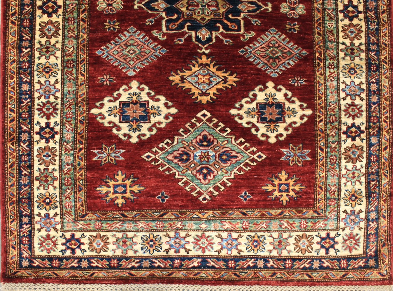 4x6 Kazak Hand Knotted Wool Area Rug - MR026360