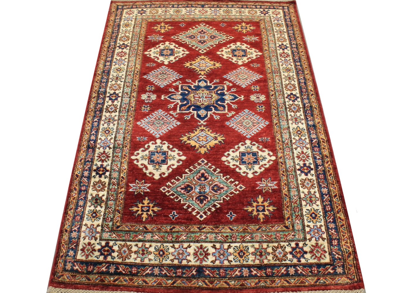 4x6 Kazak Hand Knotted Wool Area Rug - MR026360