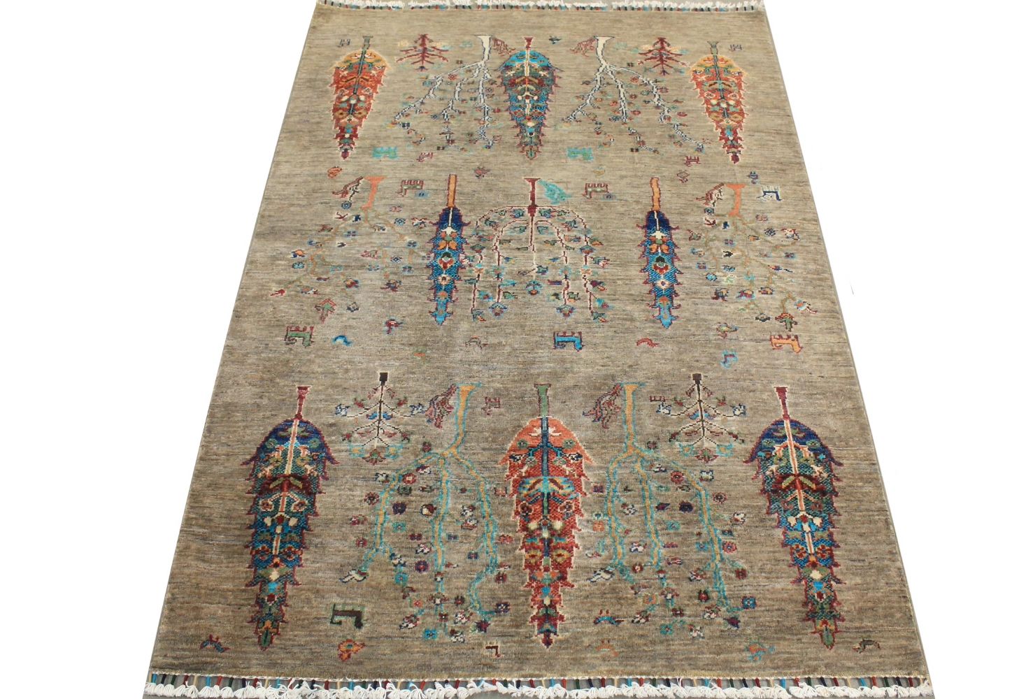 4x6  Hand Knotted Wool Area Rug - MR026366
