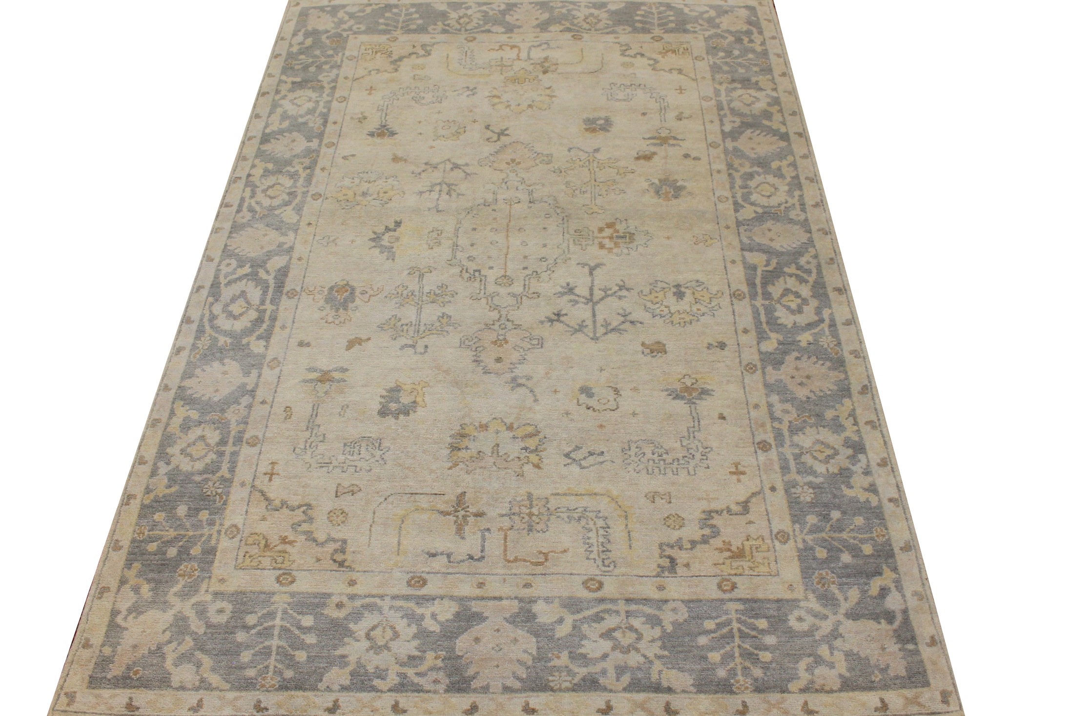 6x9 Oushak Hand Knotted Wool Area Rug - MR026384