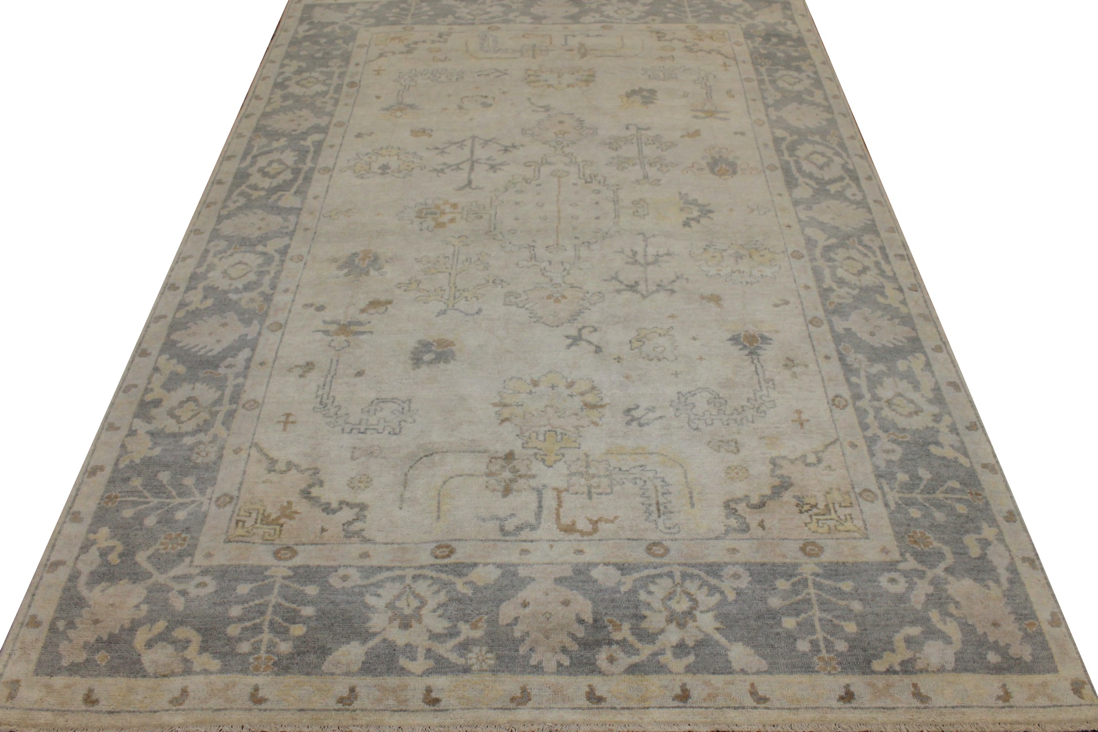 6x9 Oushak Hand Knotted Wool Area Rug - MR026384