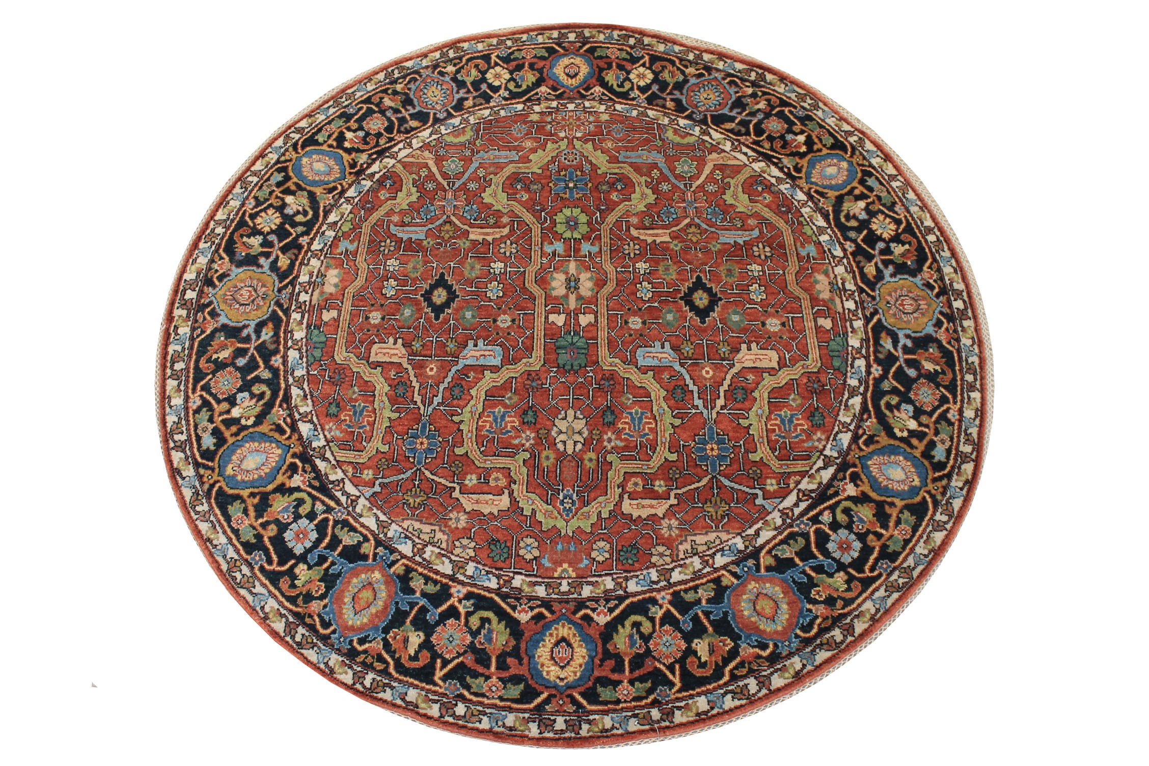 6 ft. - 7 ft. Round & Square Heriz/Serapi Hand Knotted Wool Area Rug - MR026502