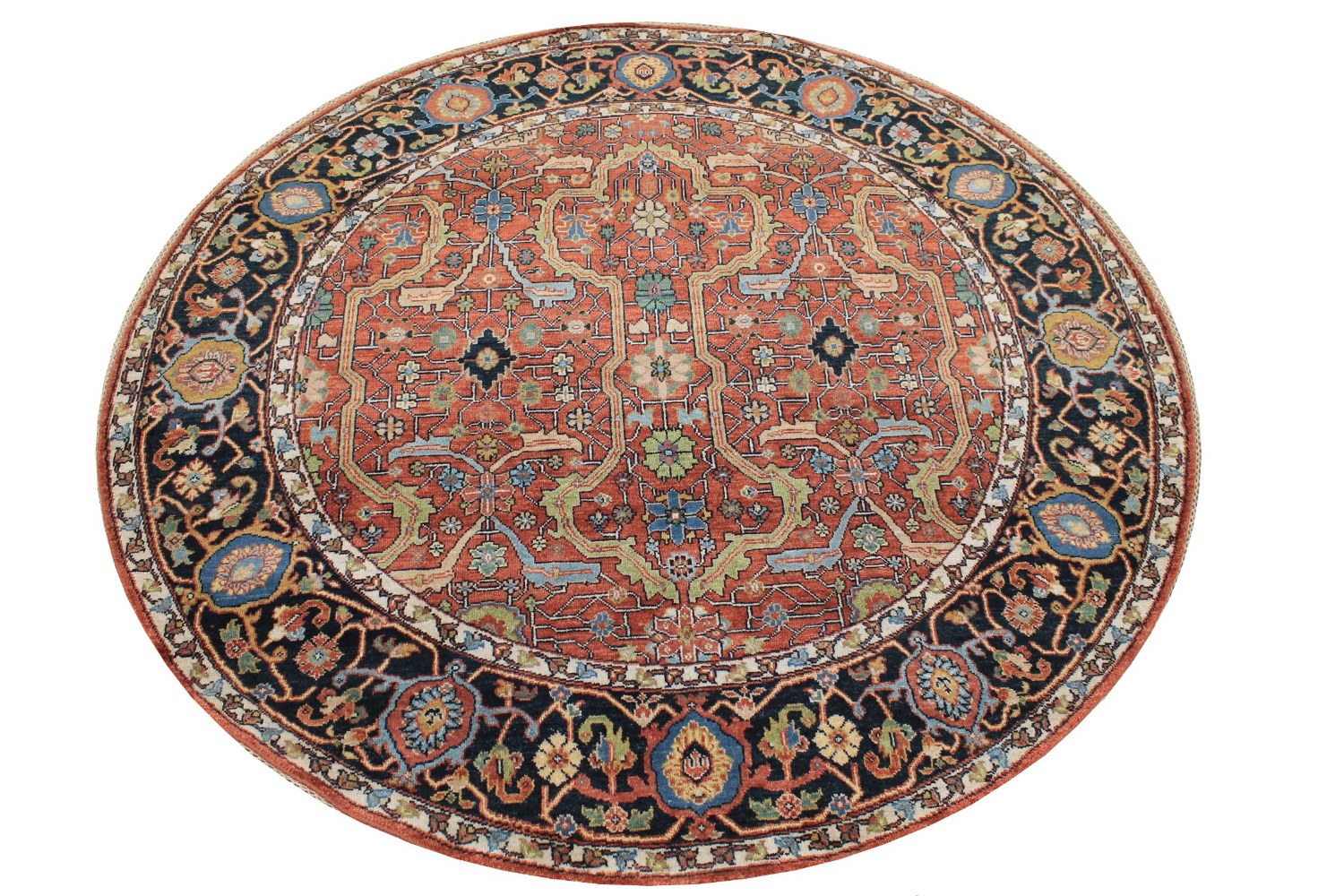 6 ft. - 7 ft. Round & Square Heriz/Serapi Hand Knotted Wool Area Rug - MR026502