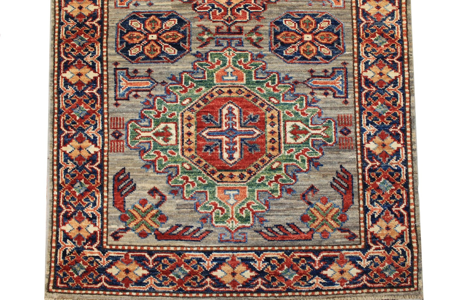 8 ft. Runner Kazak Hand Knotted  Area Rug - MR026653