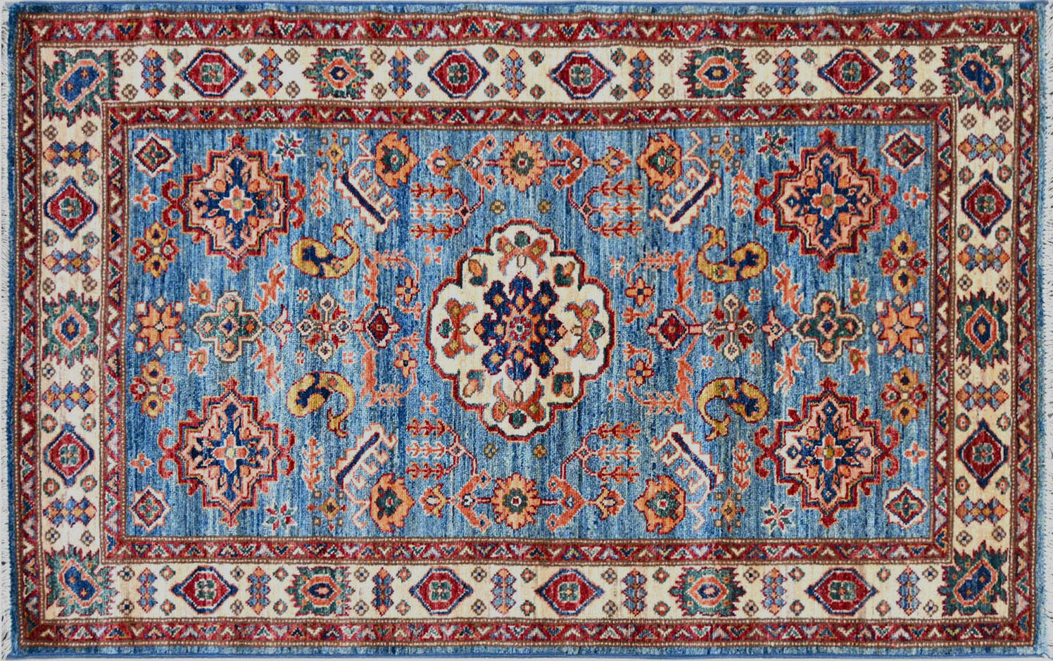 3x5 Kazak Hand Knotted Wool Area Rug - MR026656