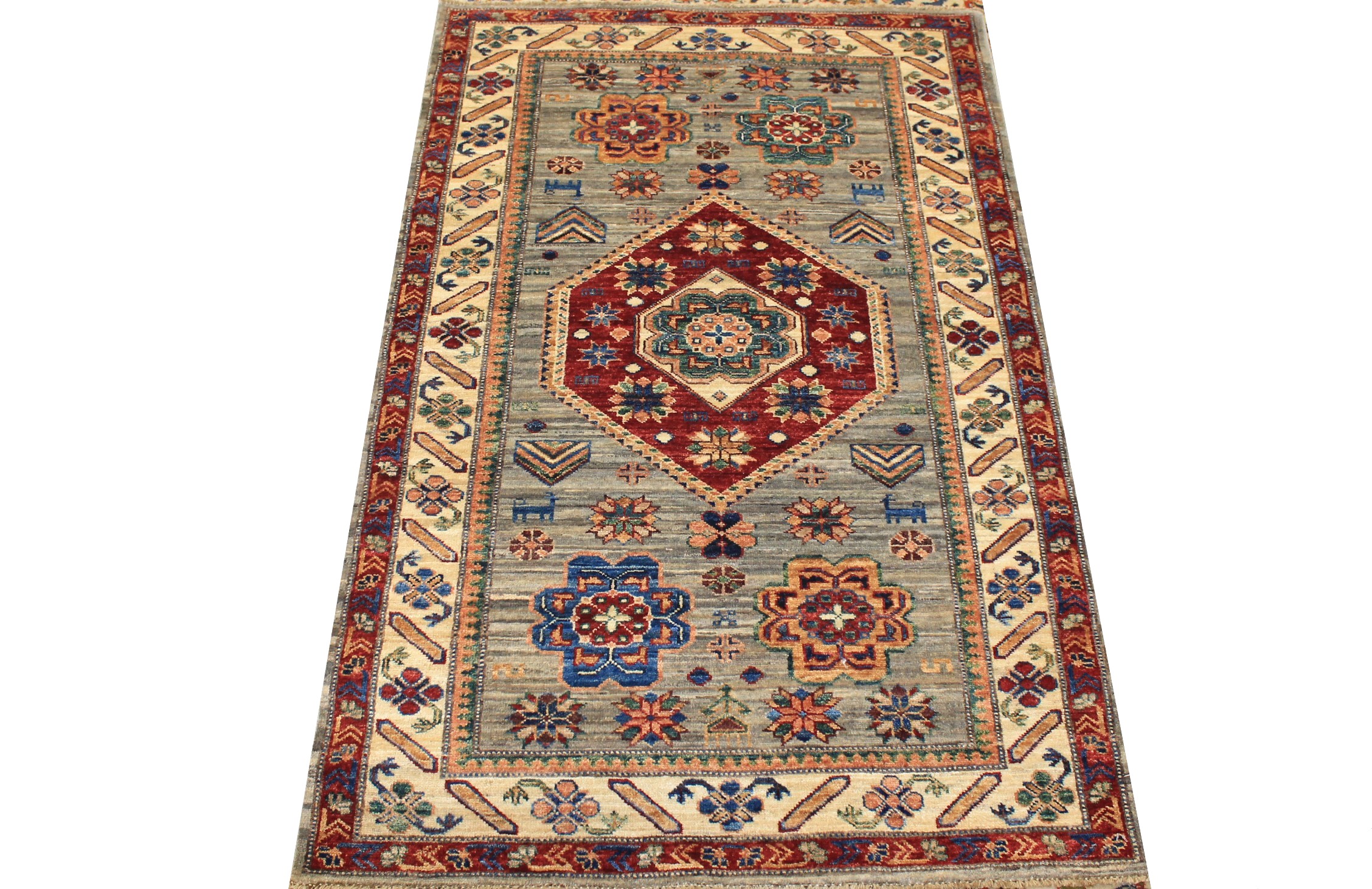 3x5 Kazak Hand Knotted  Area Rug - MR026662