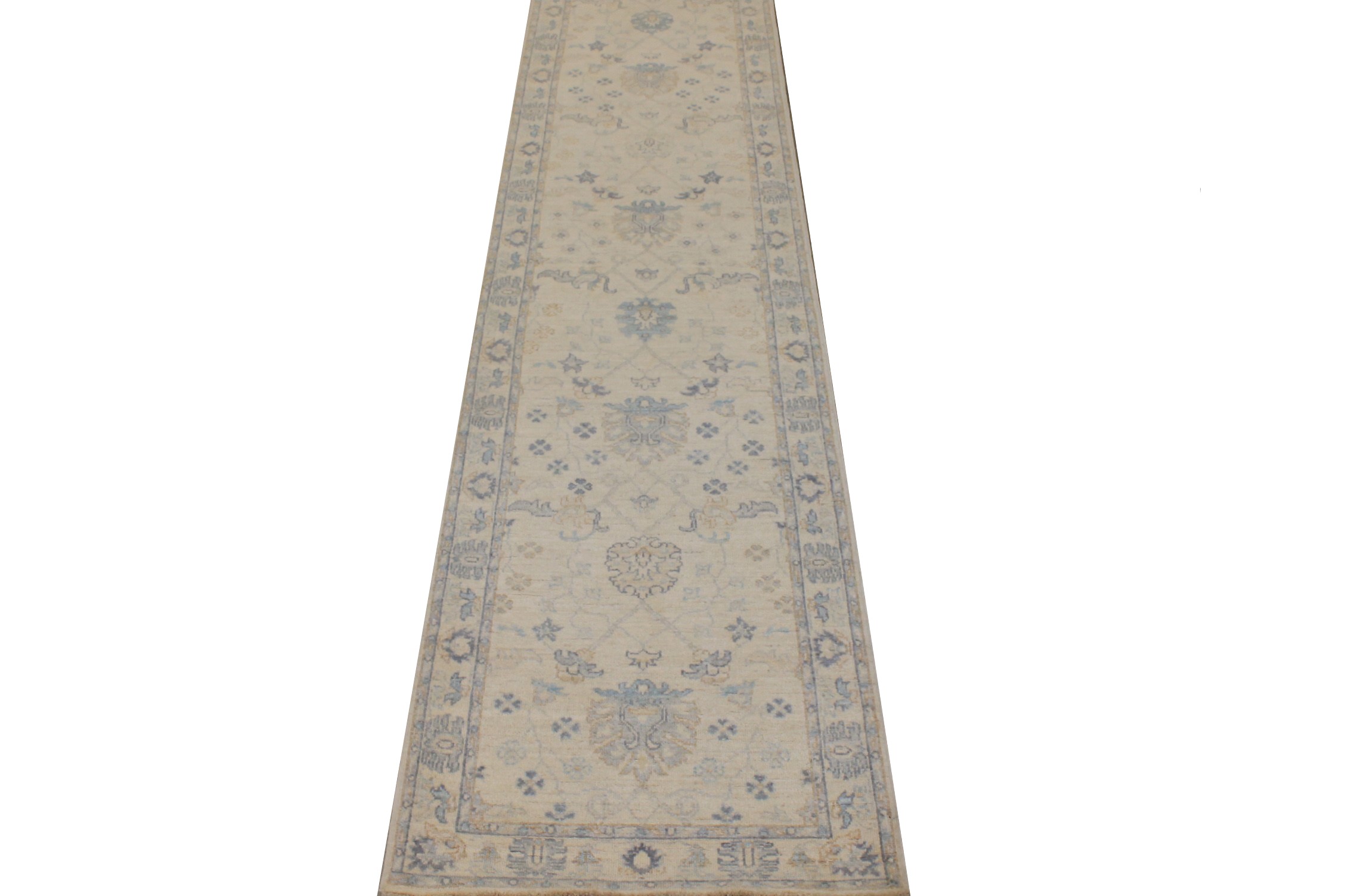 12 ft. Runner Peshawar Hand Knotted  Area Rug - MR026695