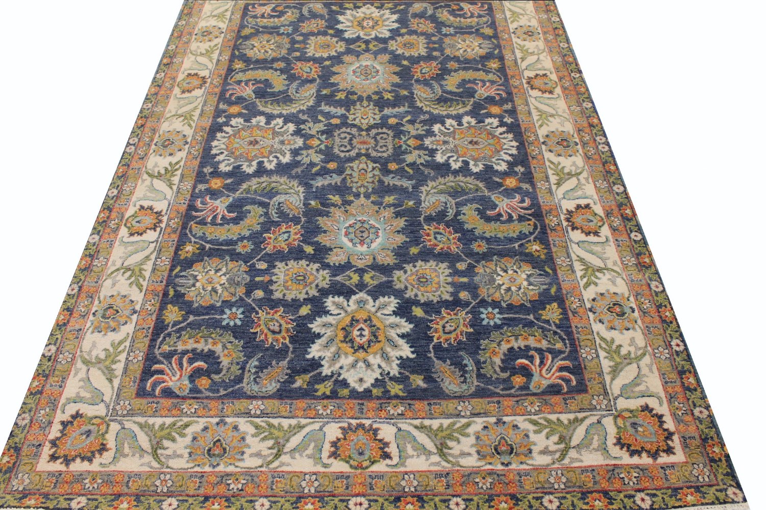6x9 Traditional Hand Knotted Wool Area Rug - MR026819