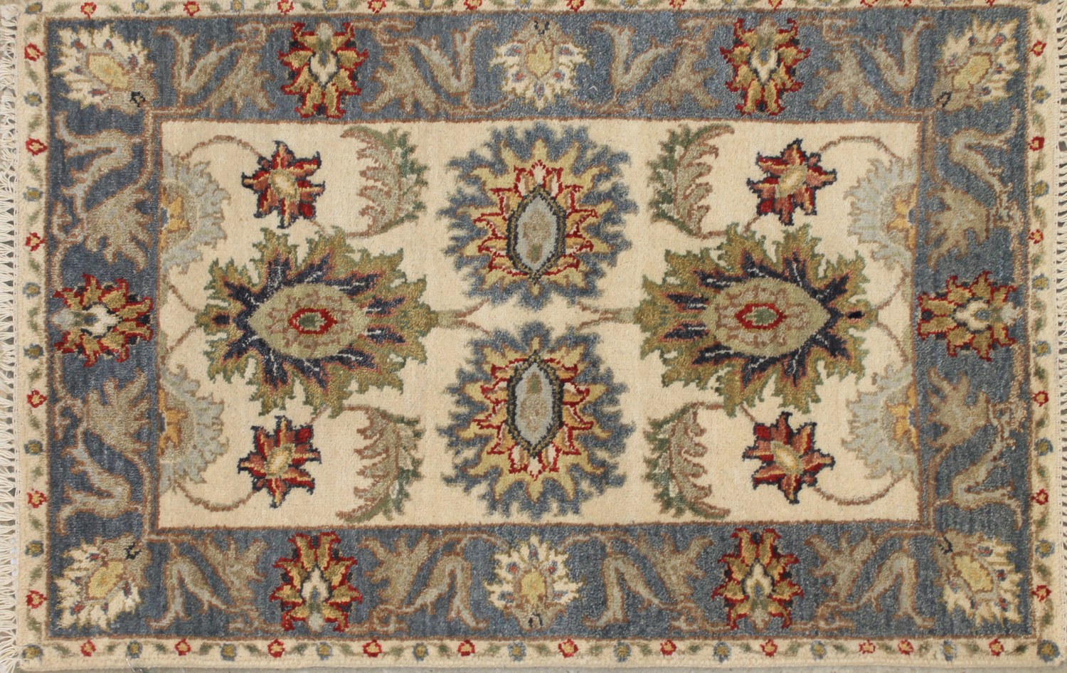 2X3 Traditional Hand Knotted Wool Area Rug - MR026873