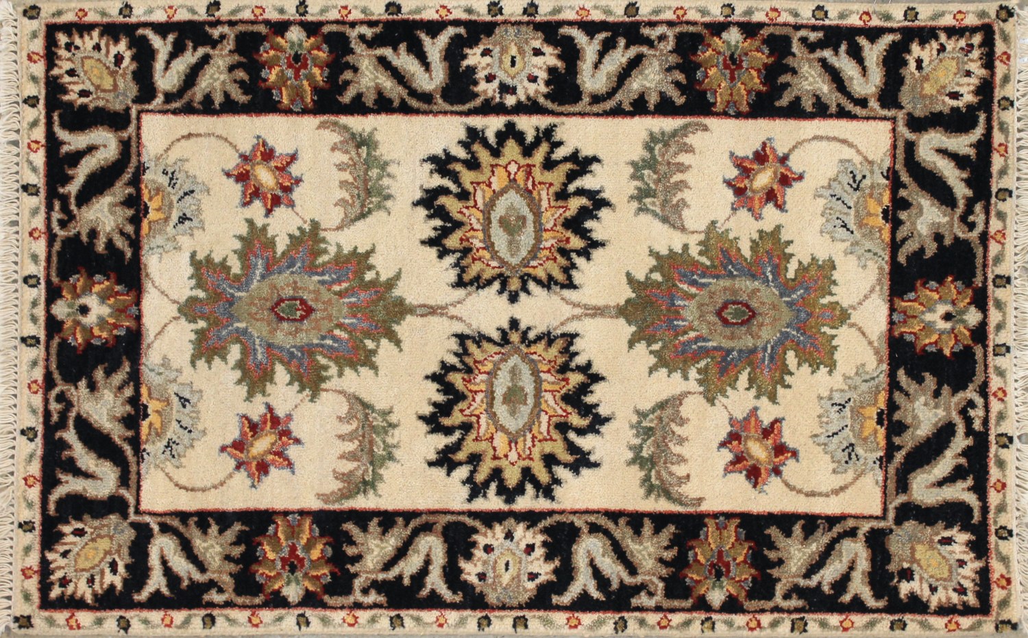 2X3 Traditional Hand Knotted Wool Area Rug - MR026876