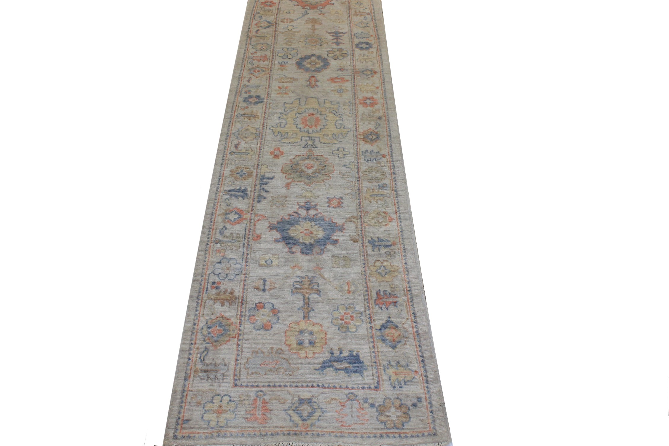 10 ft. Runner Oushak Hand Knotted Wool Area Rug - MR026970