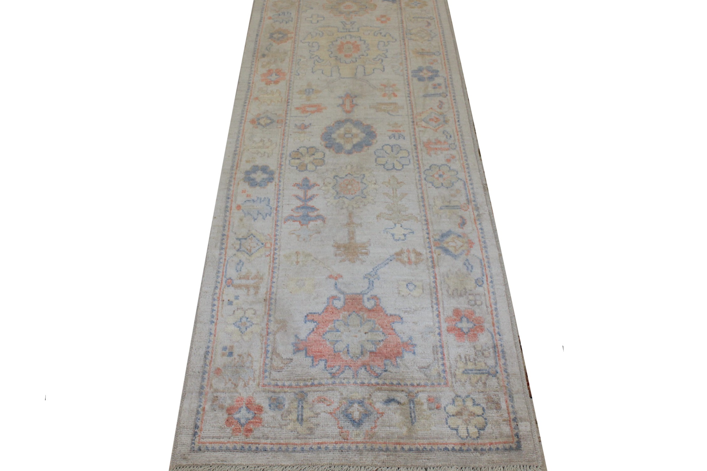 10 ft. Runner Oushak Hand Knotted Wool Area Rug - MR026970