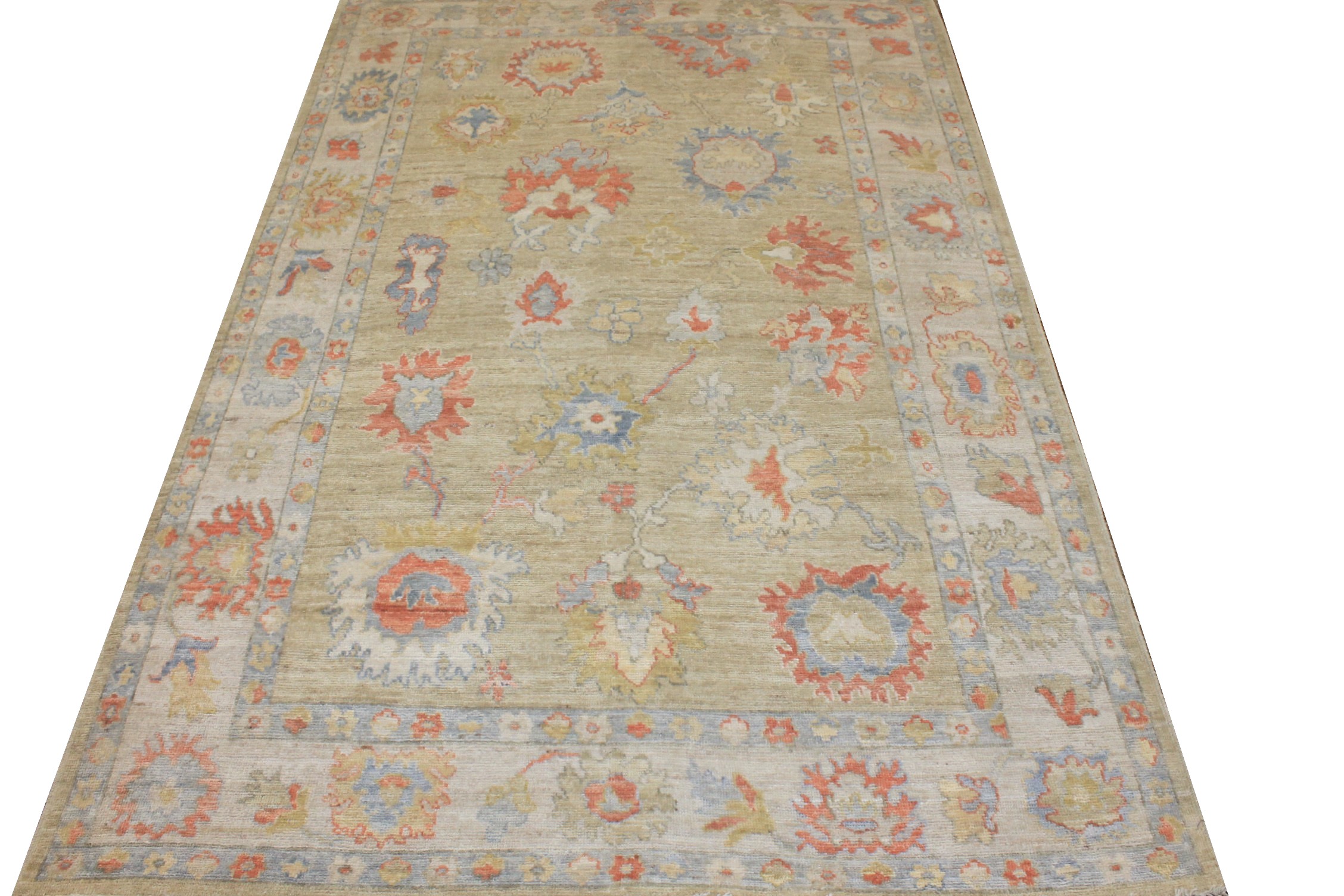 6x9 Oushak Hand Knotted Wool Area Rug - MR027134