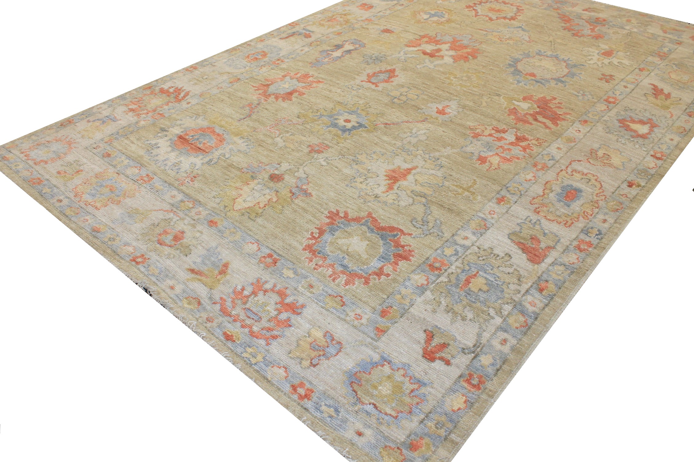 6x9 Oushak Hand Knotted Wool Area Rug - MR027134