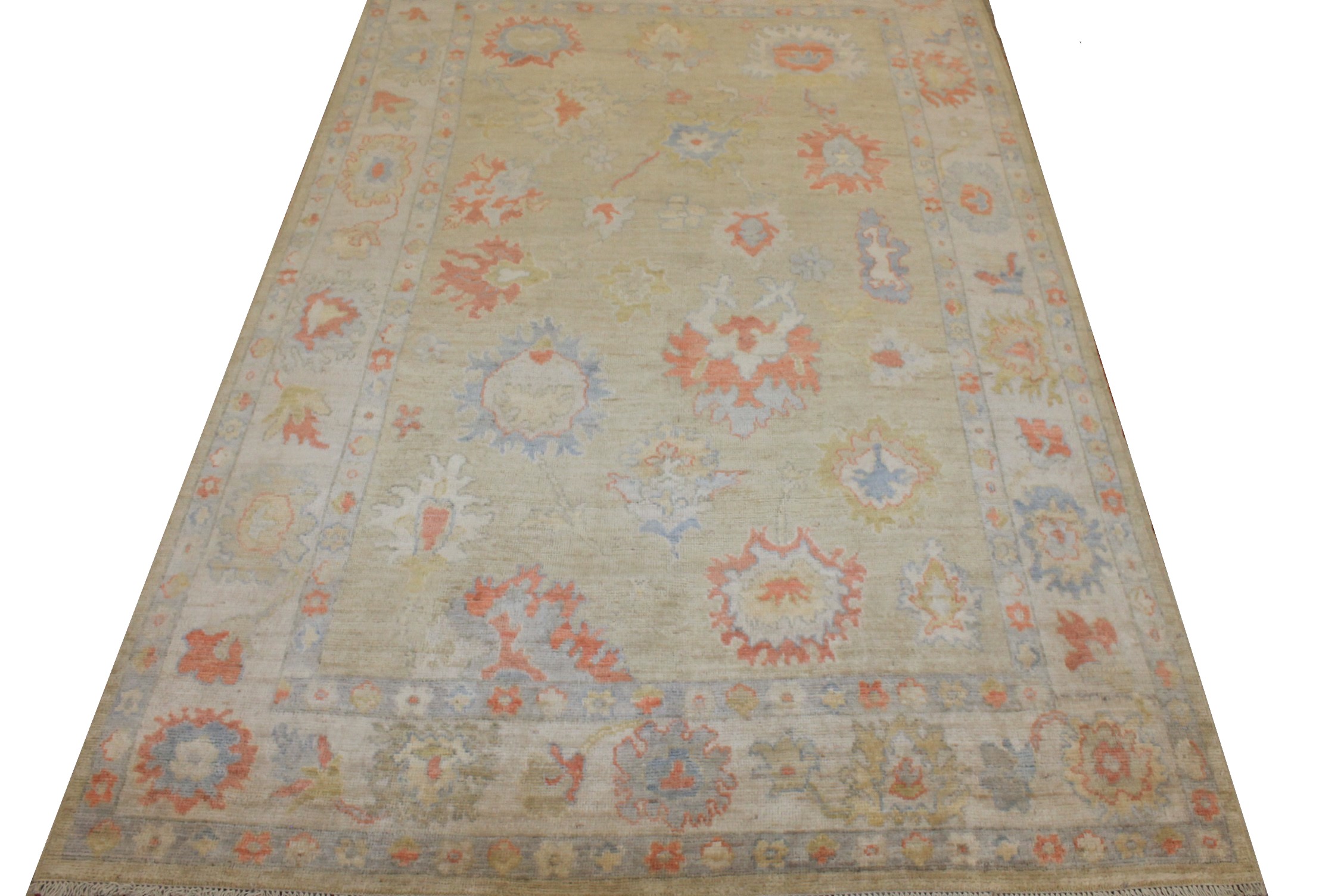 6x9 Oushak Hand Knotted Wool Area Rug - MR027134