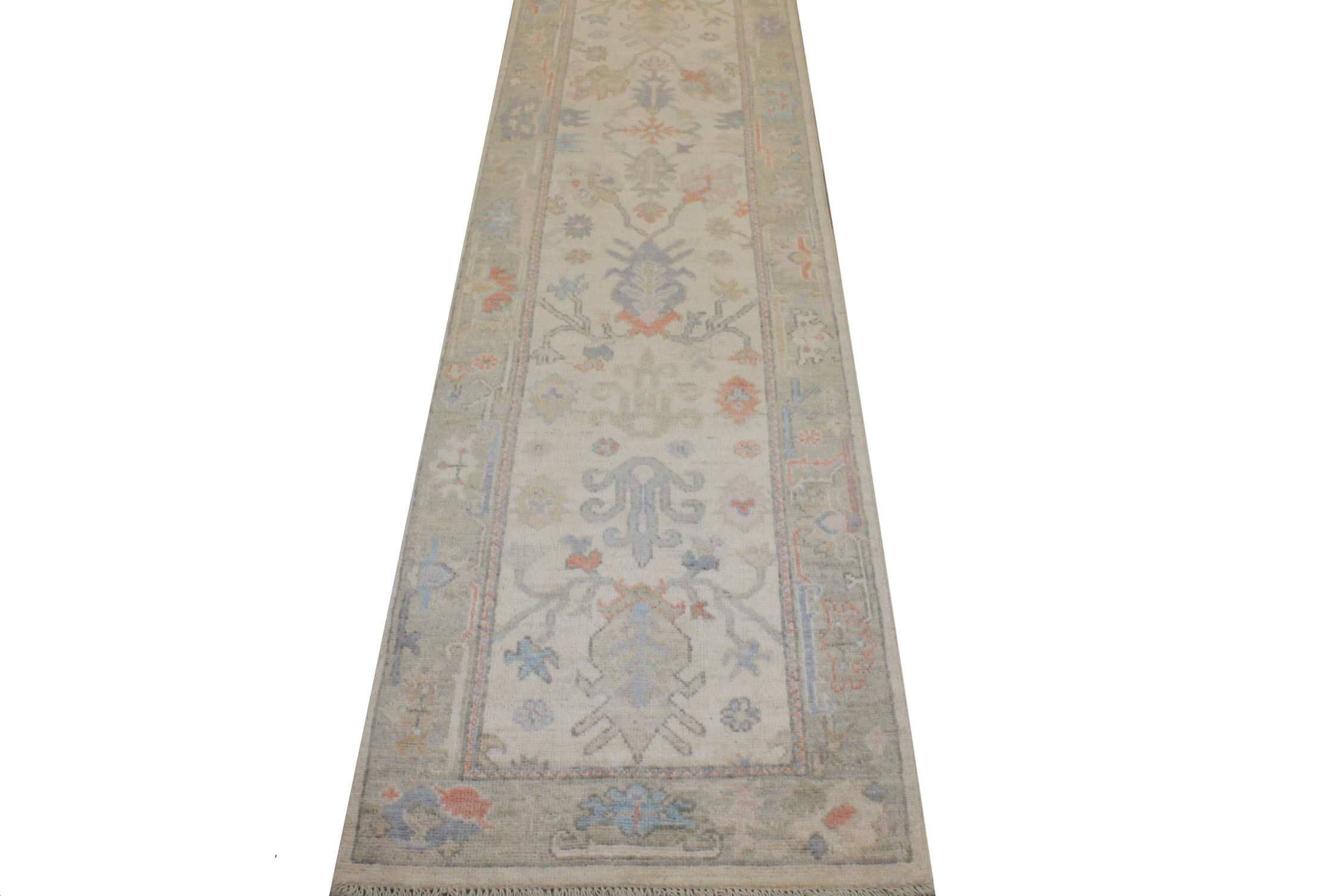 10 ft. Runner Oushak Hand Knotted Wool Area Rug - MR027147