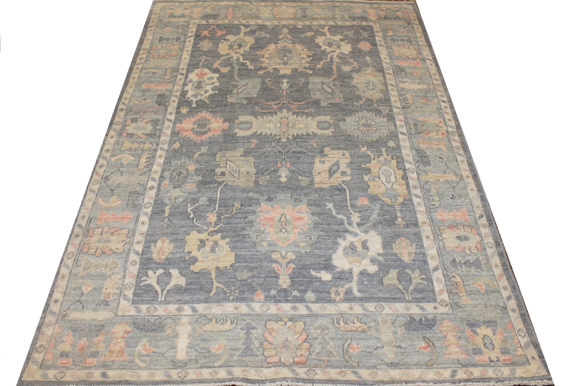 6x9 Oushak Hand Knotted Wool Area Rug - MR027181