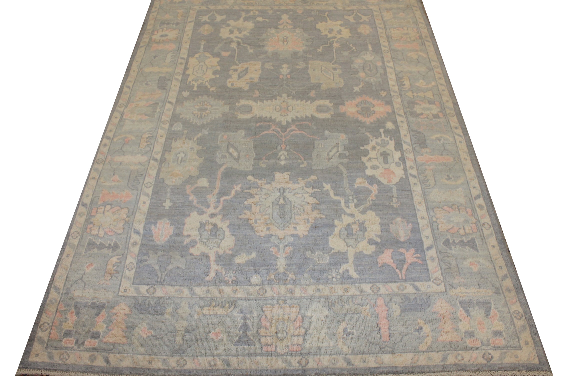 6x9 Oushak Hand Knotted Wool Area Rug - MR027181