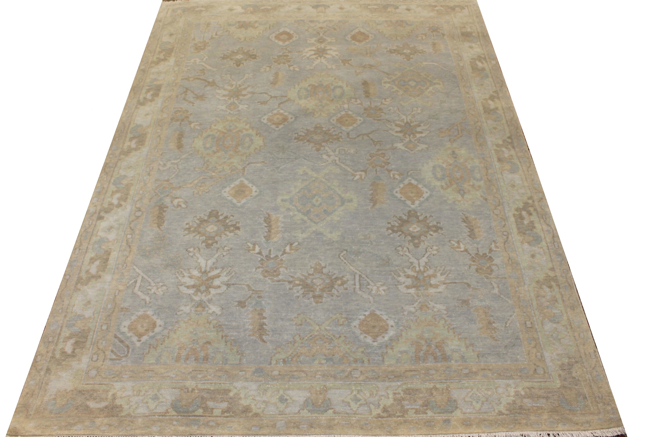 6x9 Oushak Hand Knotted Wool Area Rug - MR027214