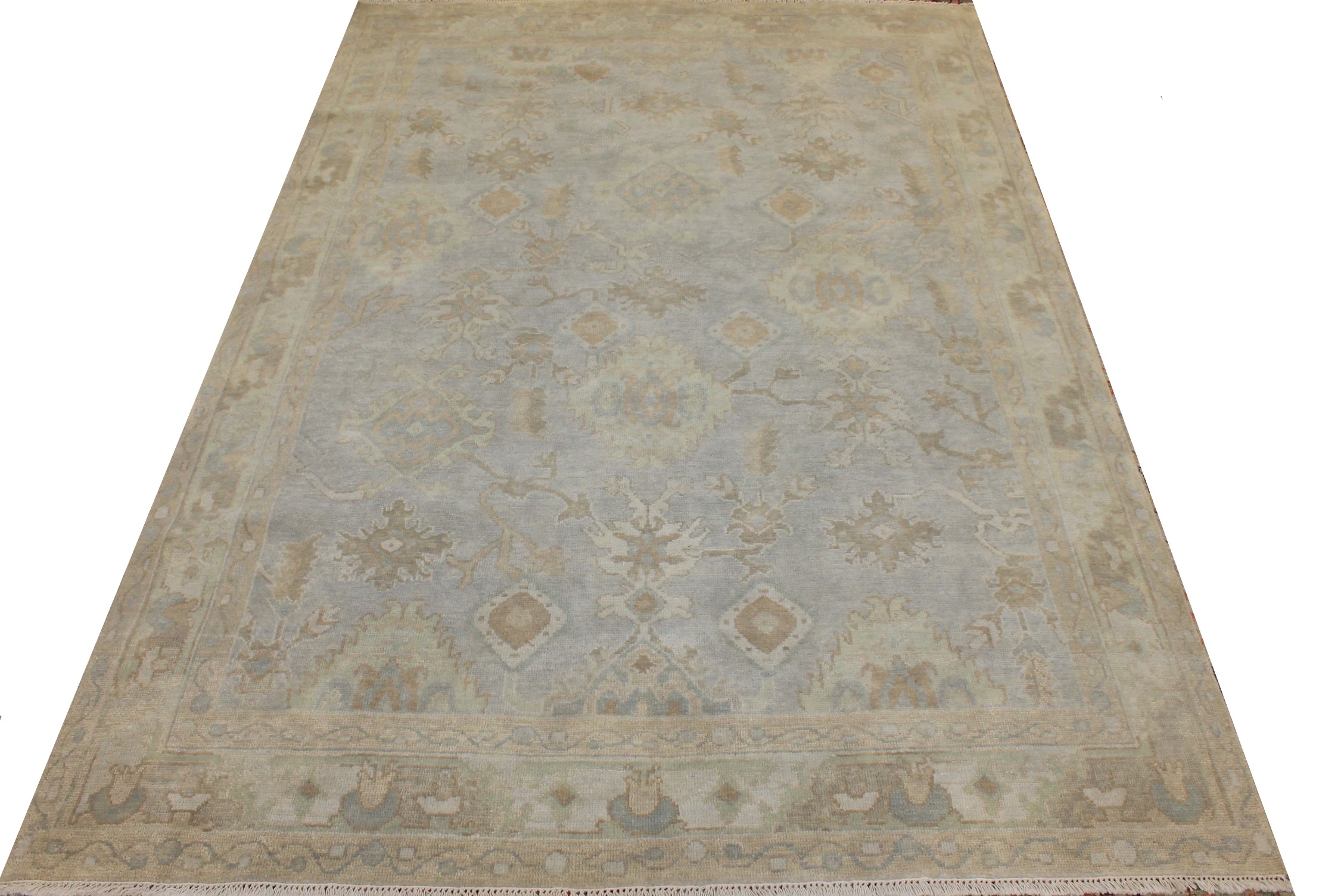 6x9 Oushak Hand Knotted Wool Area Rug - MR027214
