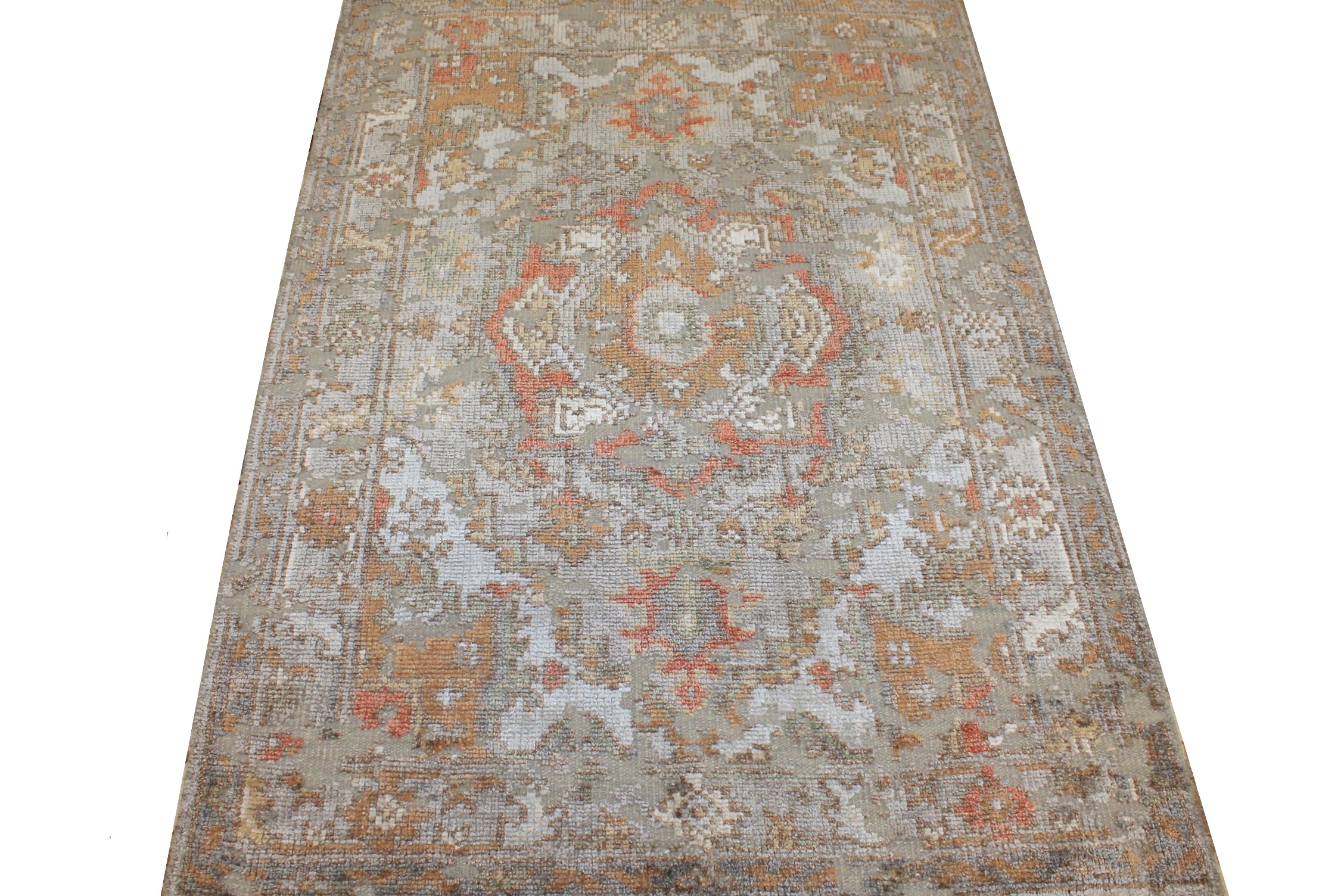 4x6 Oushak Hand Knotted Wool & Viscose Area Rug - MR027228